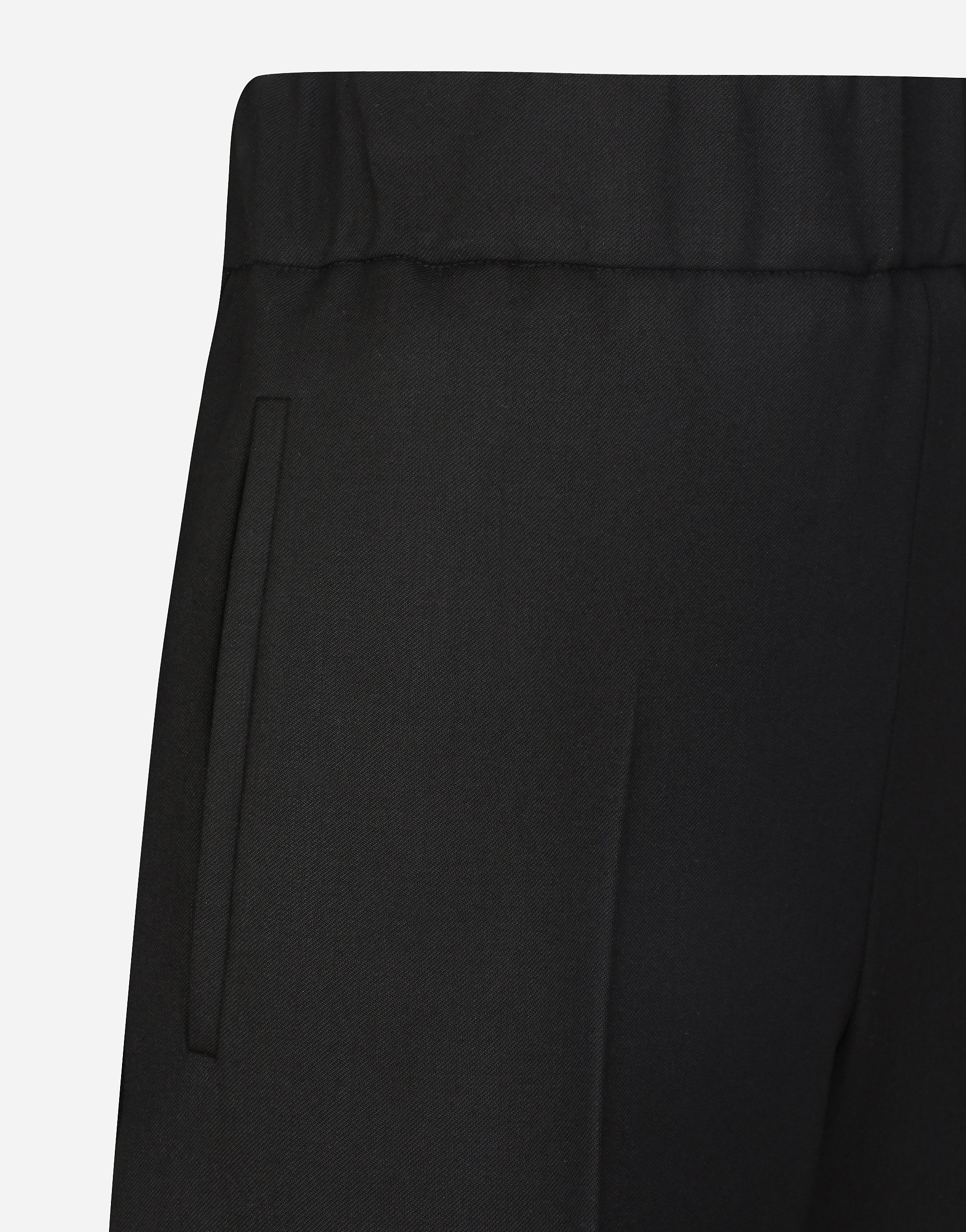 Flared stretch wool twill pants