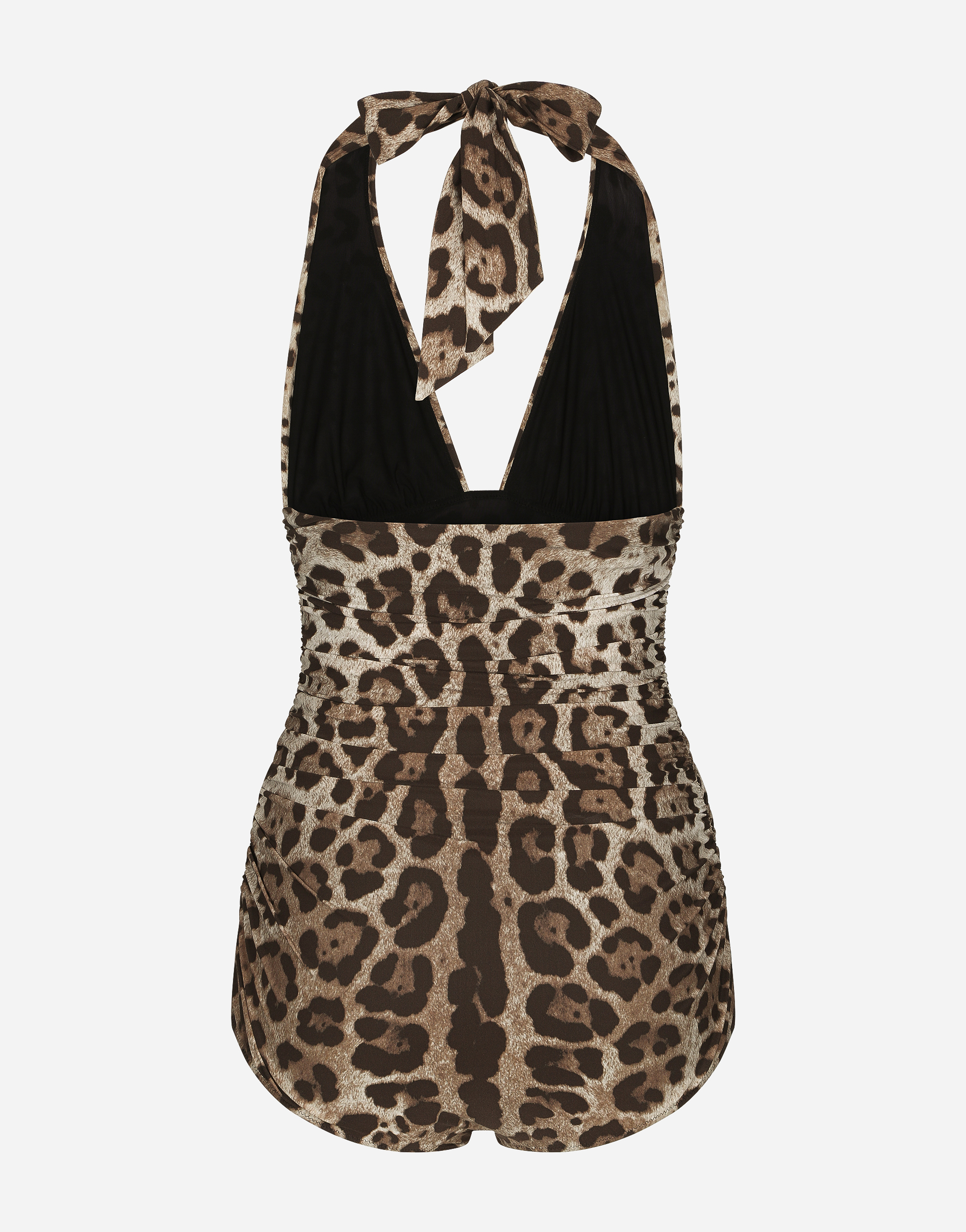 Shop Dolce & Gabbana One-piece Swimsuit With Plunging Neckline And Leopard Print In アニマリエプリント