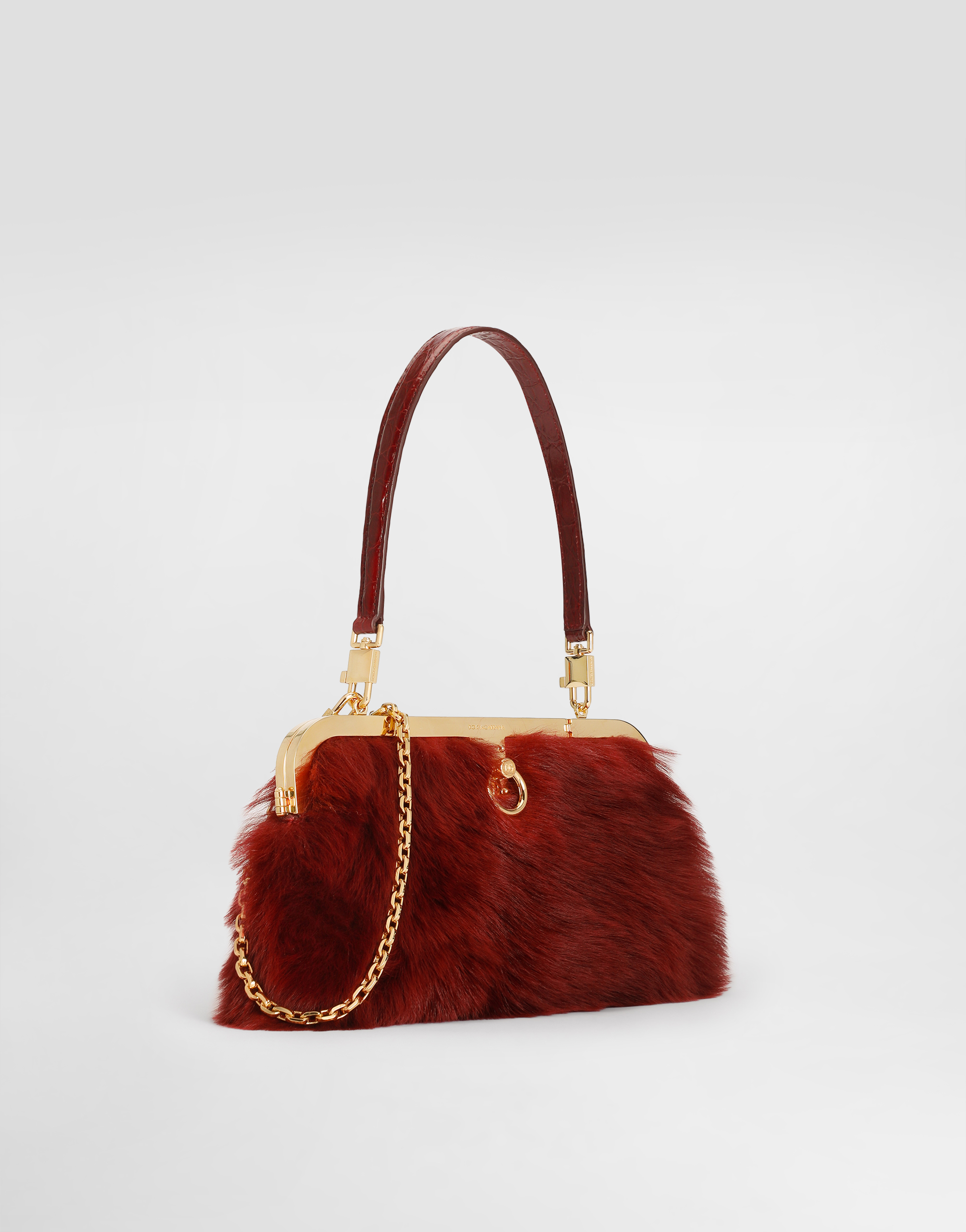  Dolce & Gabbana Amanda Handbag In Sheepskin And Crocodile Leather - Woman Shoulder And Crossbody Bags Multi-colored Onesize 