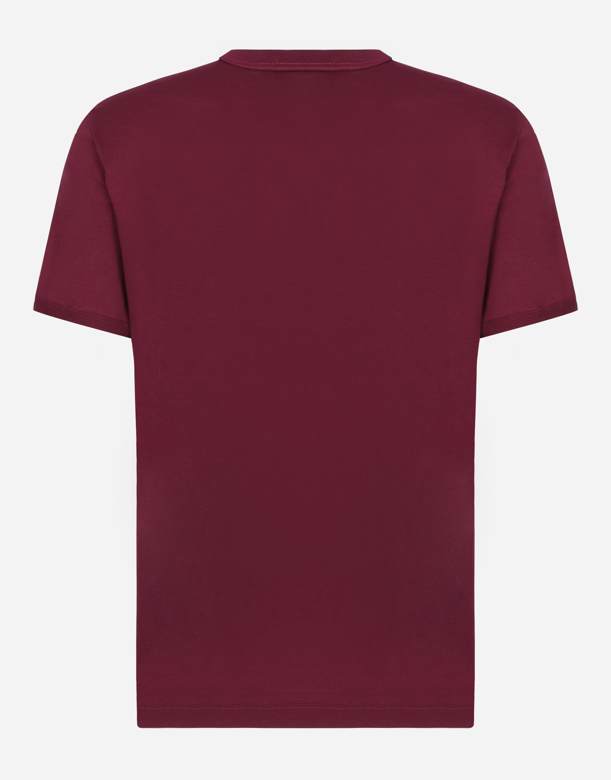 Shop Dolce & Gabbana Cotton T-shirt With Embroidery In Bordeaux