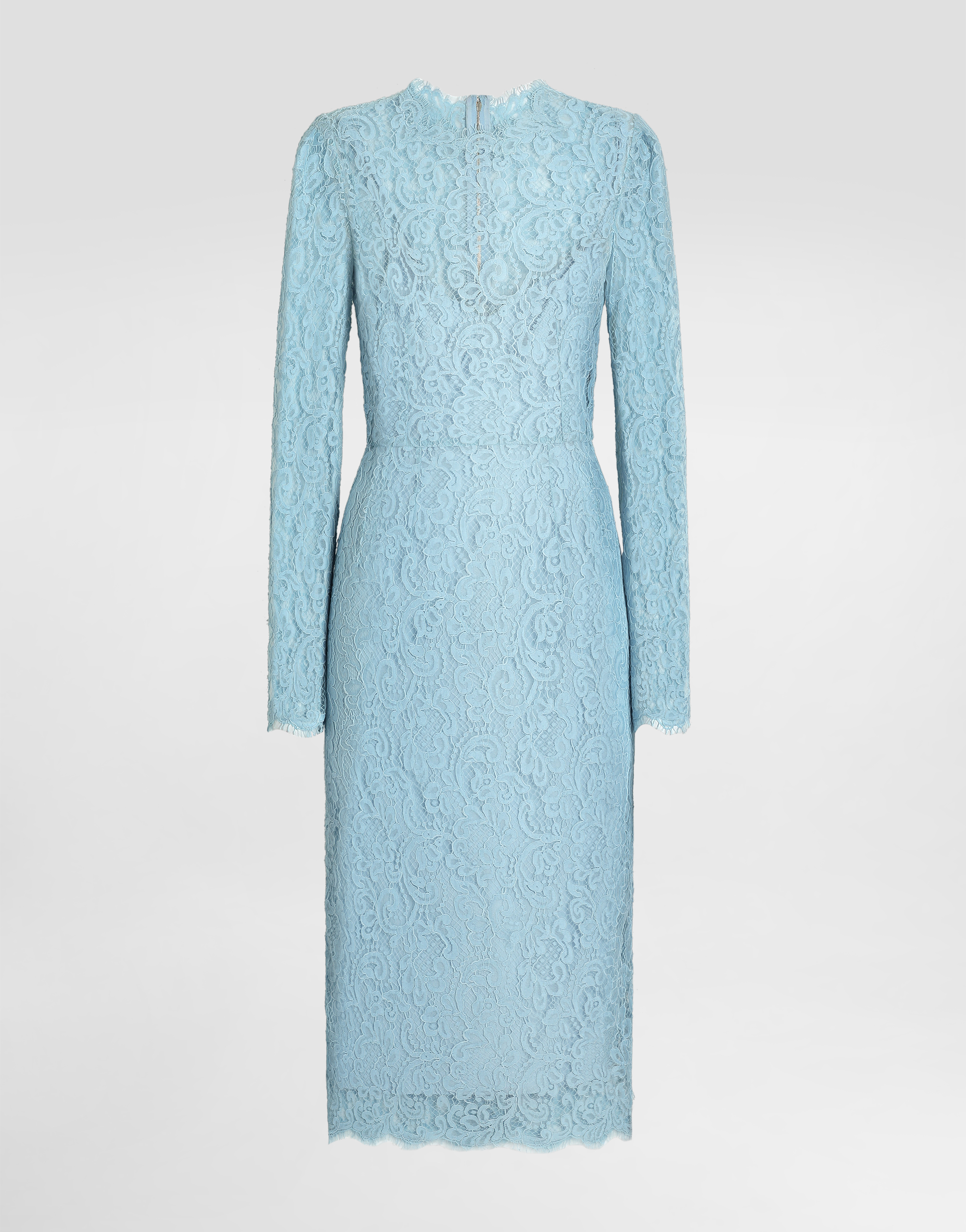 Cordonetto lace sheath dress in Azure for Women | Dolce&Gabbana