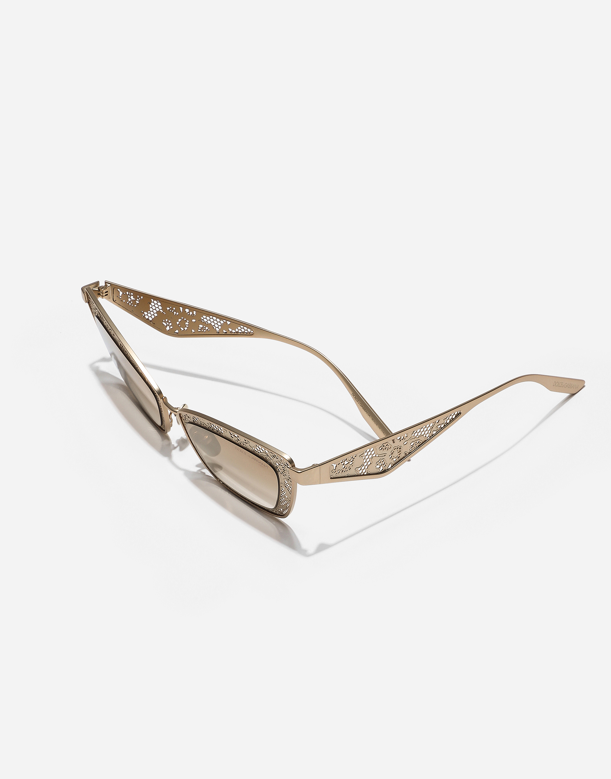 Dolce & Gabbana Dg Lace Sunglasses In Matte Gold