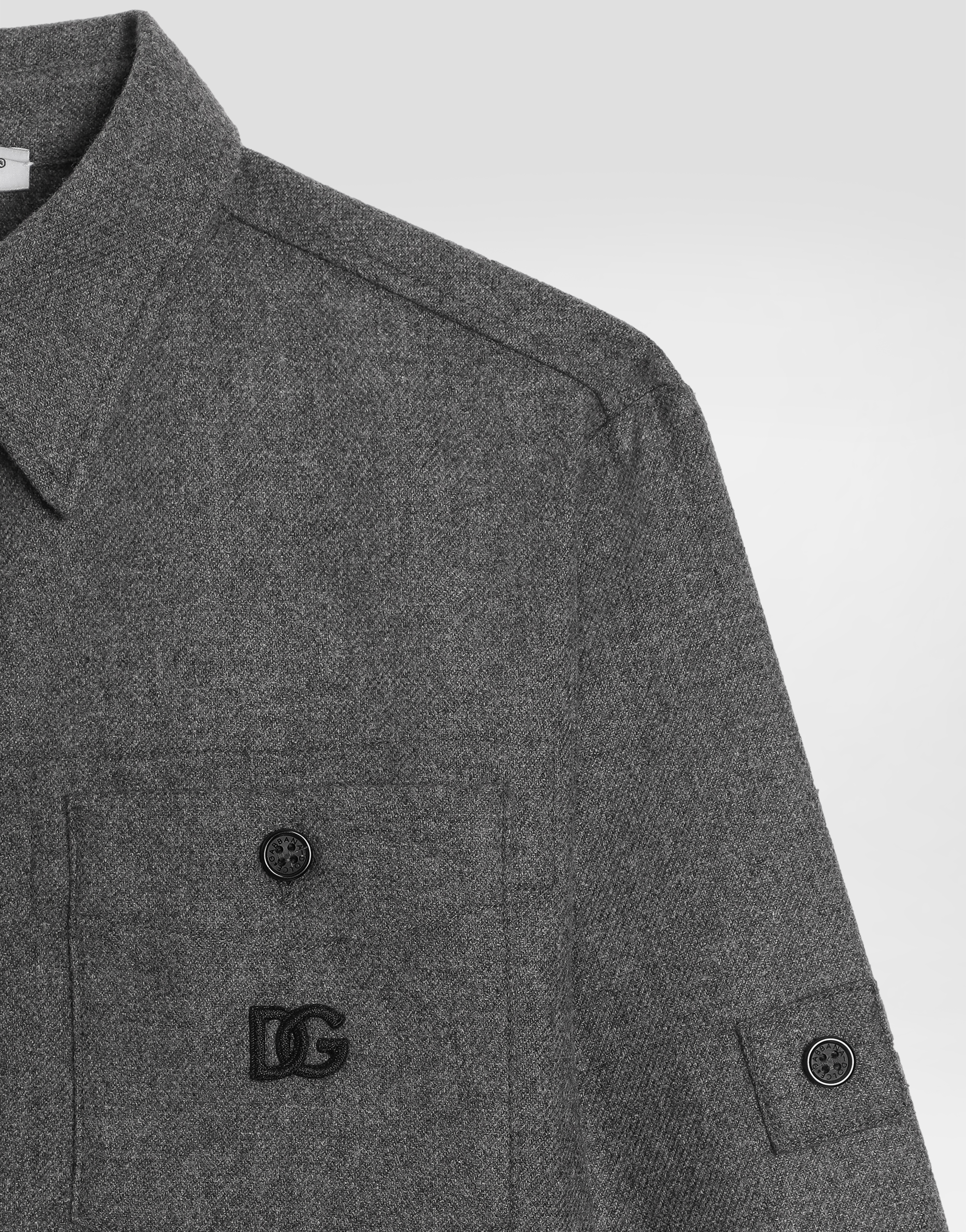 Melange wool mat shirt