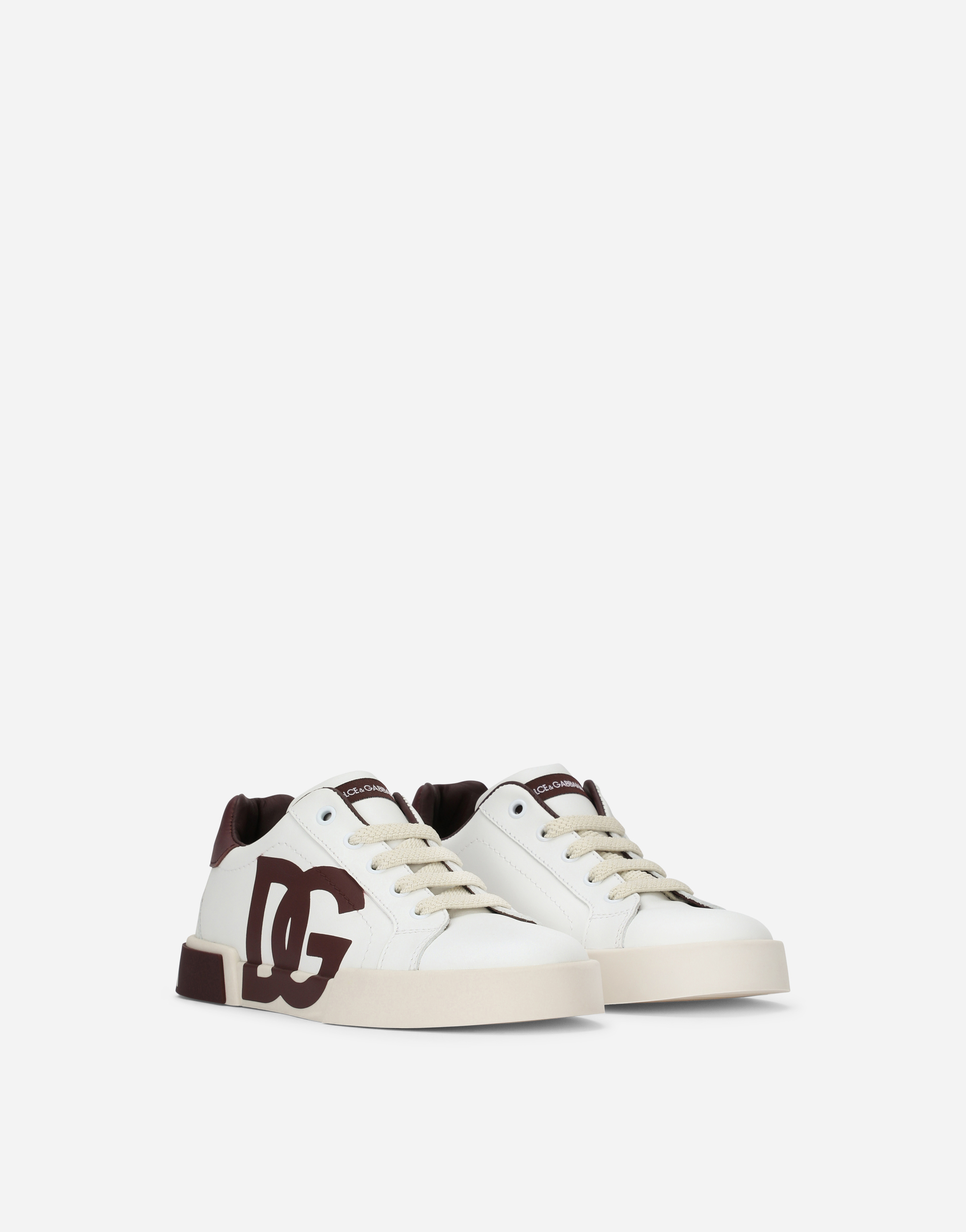 DOLCE & GABBANA PORTOFINO LIGHT SNEAKERS WITH DG LOGO PRINT