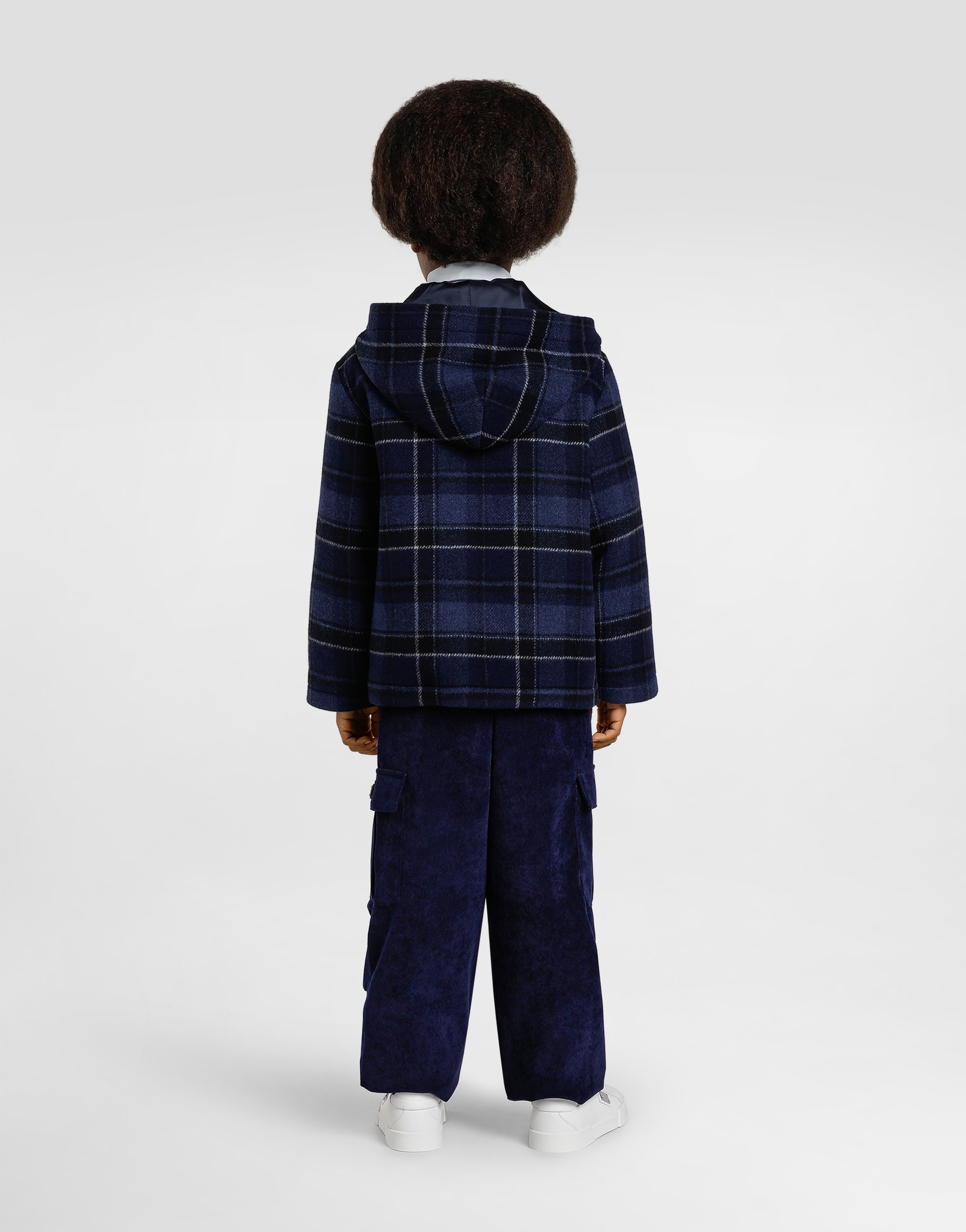 Check wool coat