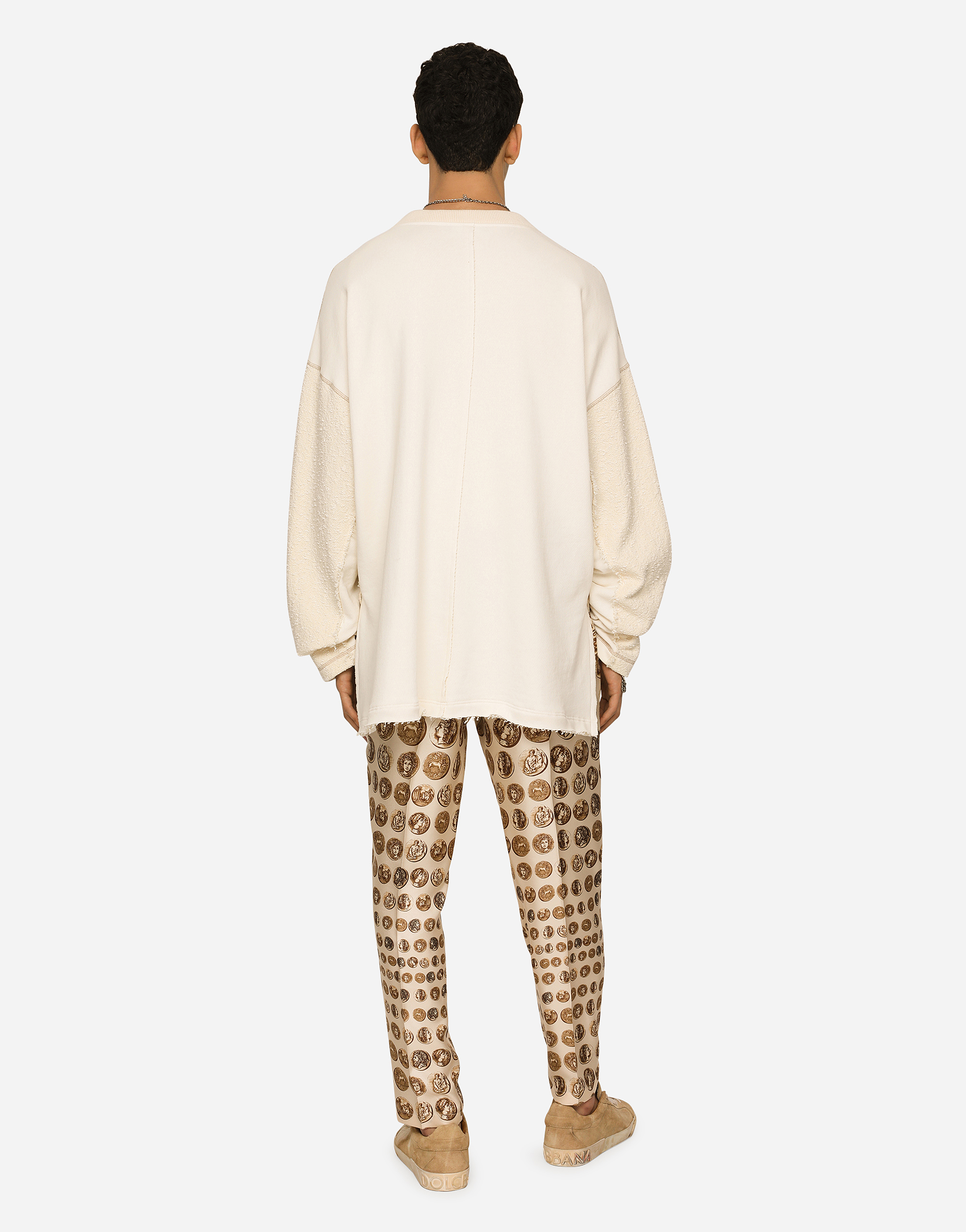 DOLCE & GABBANA RE-EDITION LABEL PATCHWORK JERSEY SWEATSHIRT