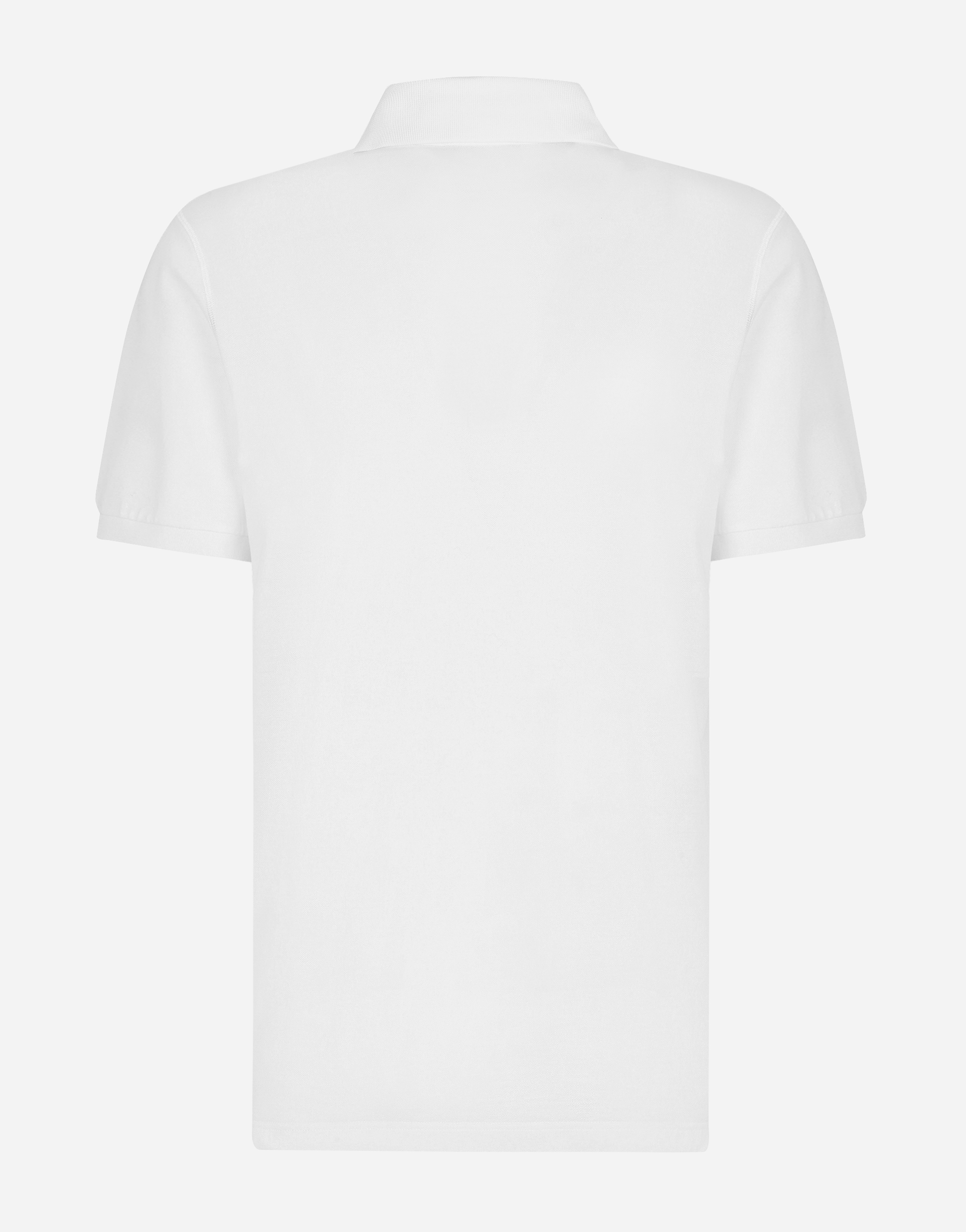 Shop Dolce & Gabbana Cotton Piqué Polo-shirt With Branded Plate In White