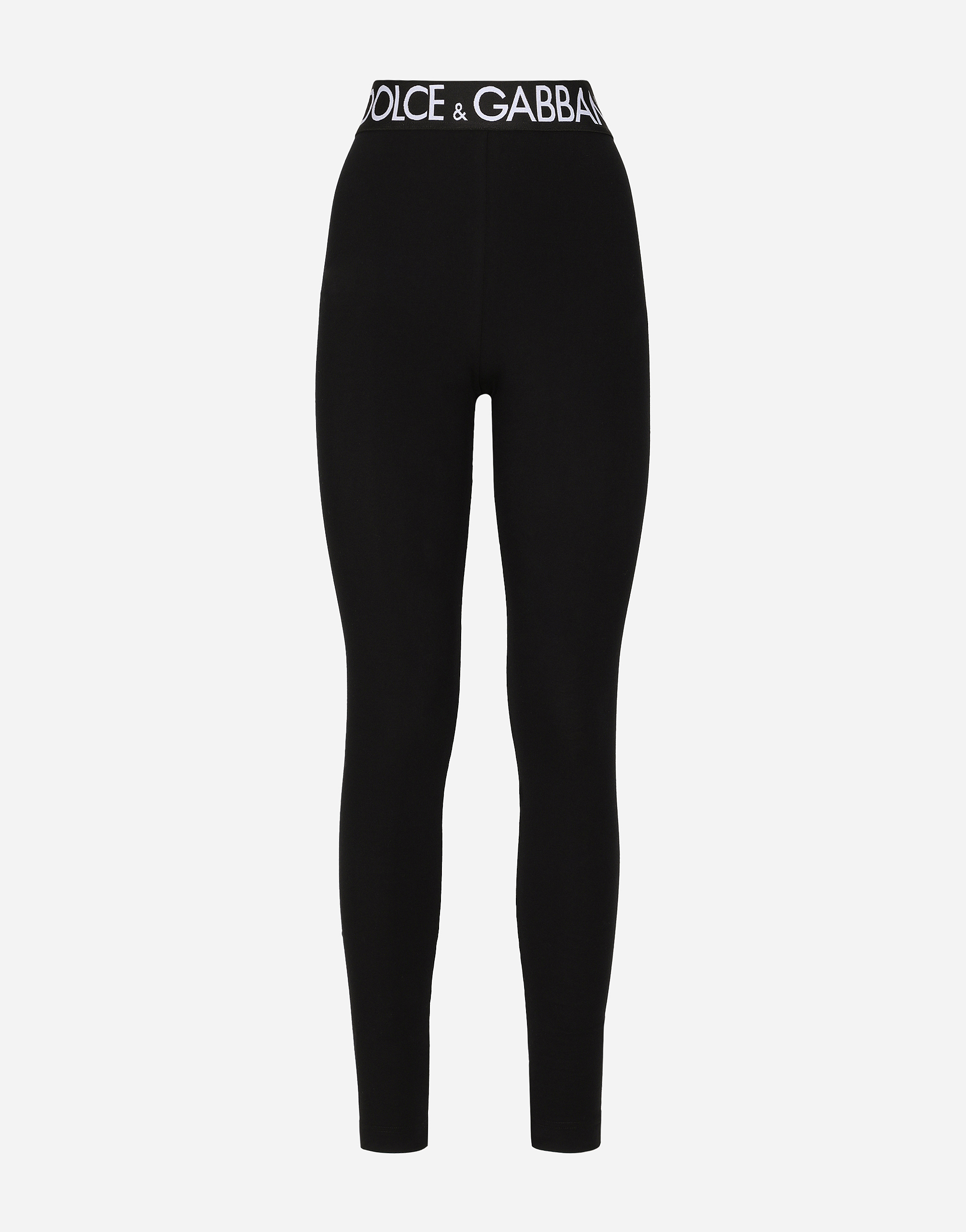 DOLCE & GABBANA JERSEY LEGGINGS WITH BRANDED ELASTIC