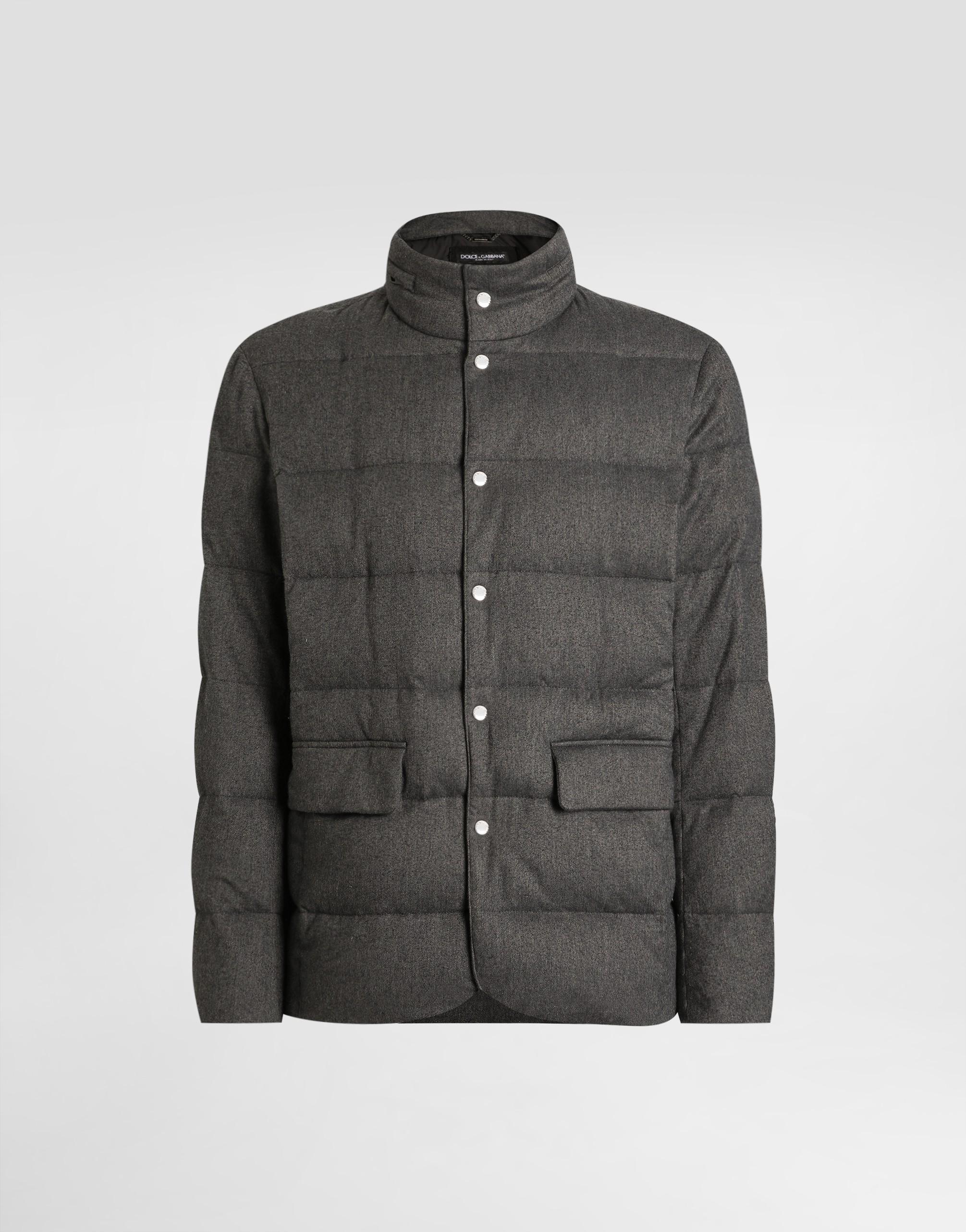 Dolce & Gabbana Quilted Down Jacket In Gray