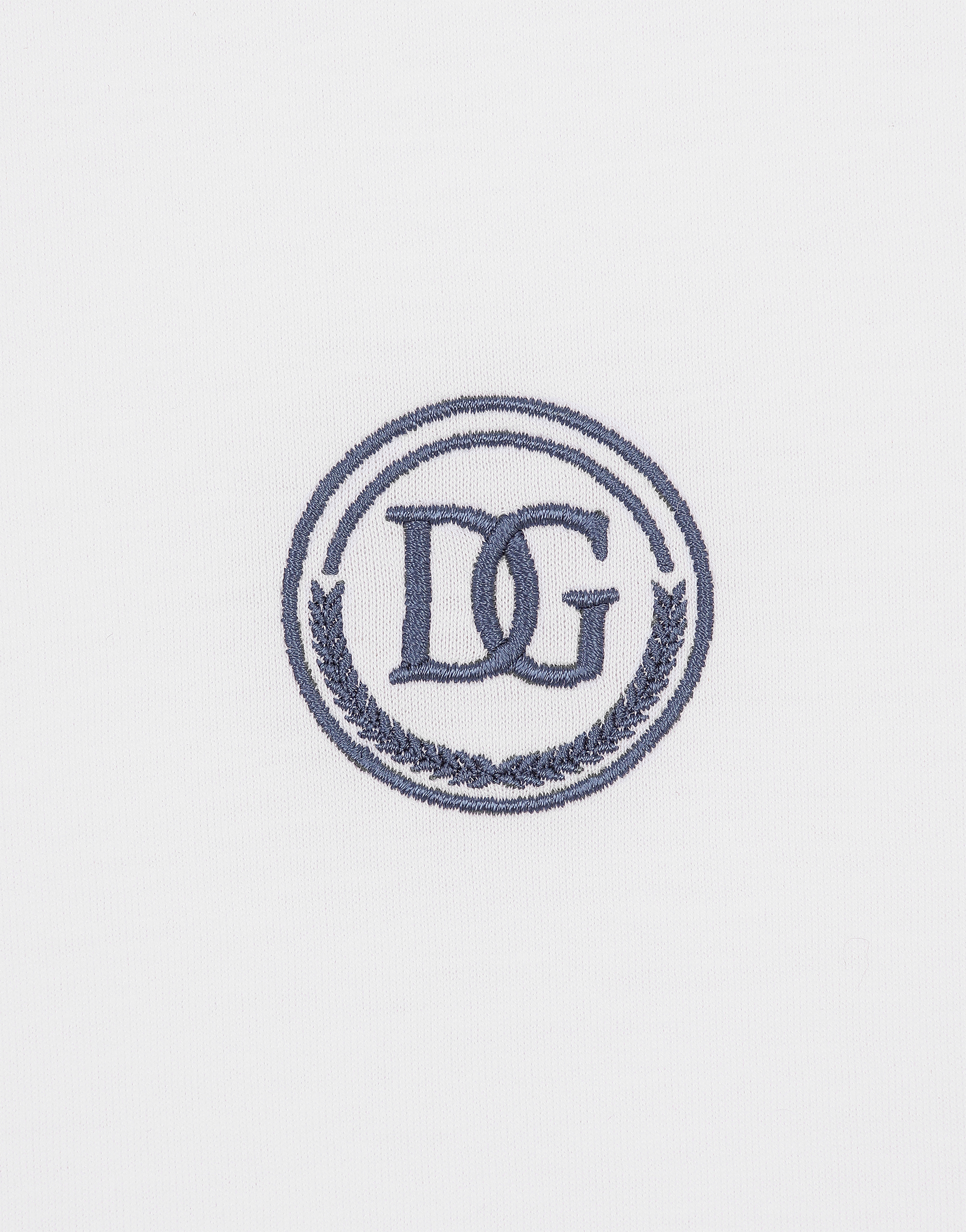 Dolce & Gabbana Short-sleeved T-shirt With Dg Embroidery In White