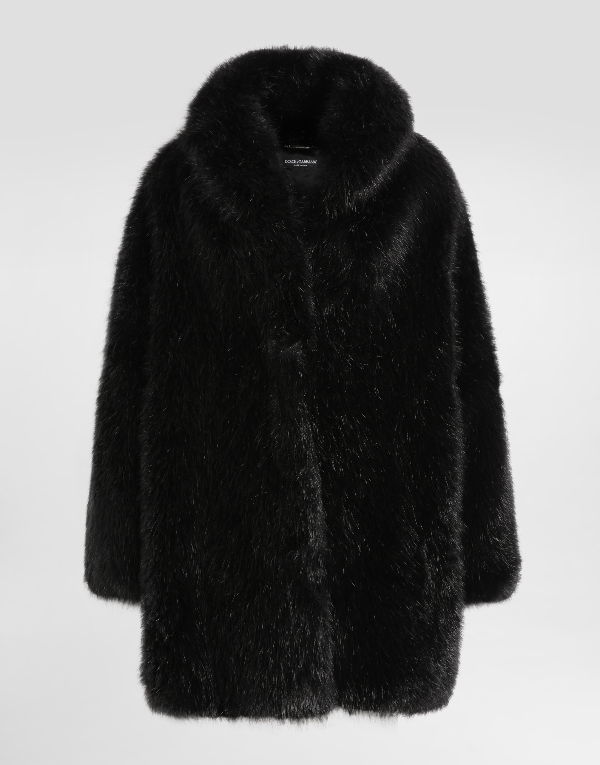 Dolce & Gabbana Fur-effect Coat In Animal Print