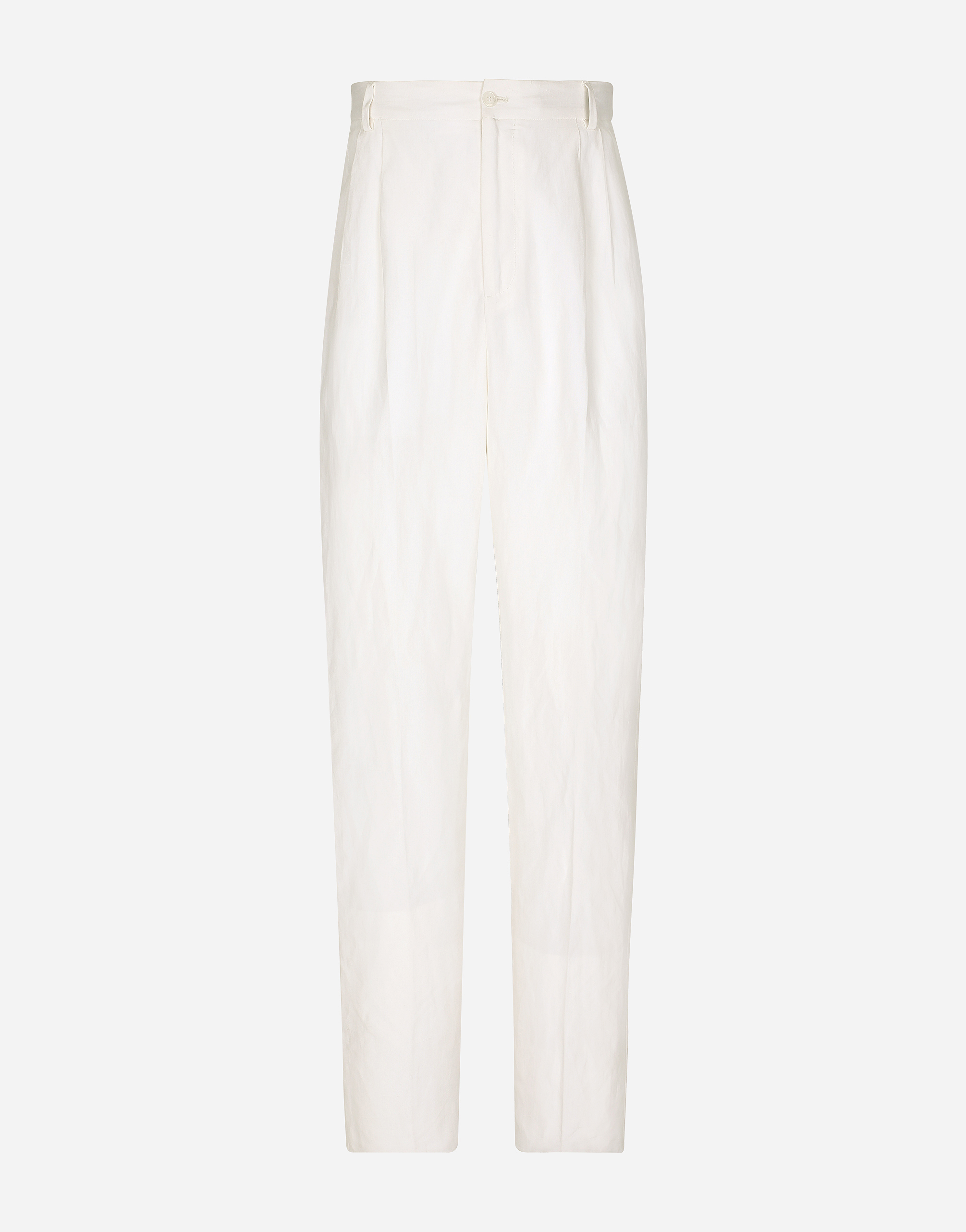 Dolce & Gabbana Tailored Linen And Silk Pants In White