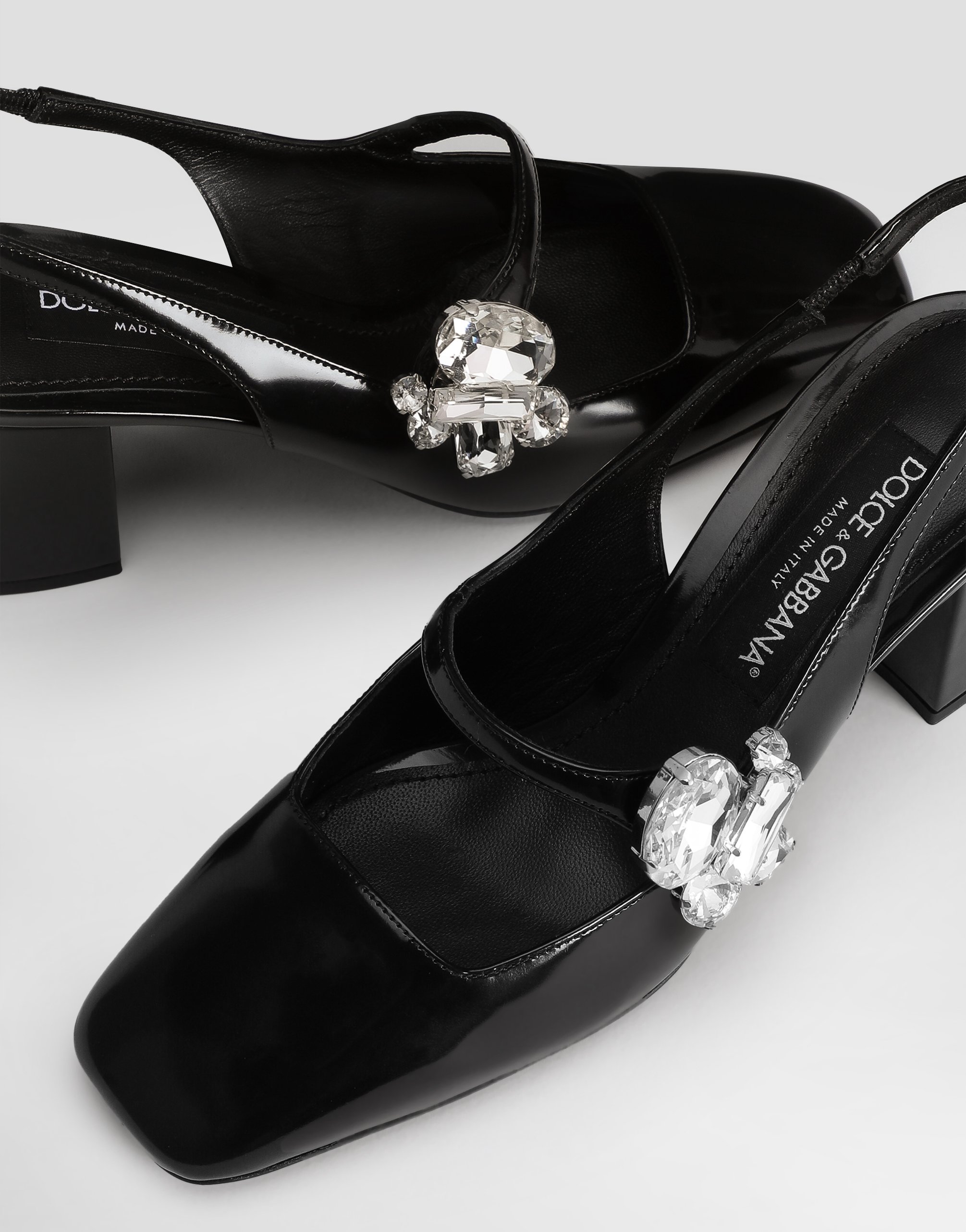 Dolce & Gabbana 60mm Crystal-embellished Slingback Pumps In Black