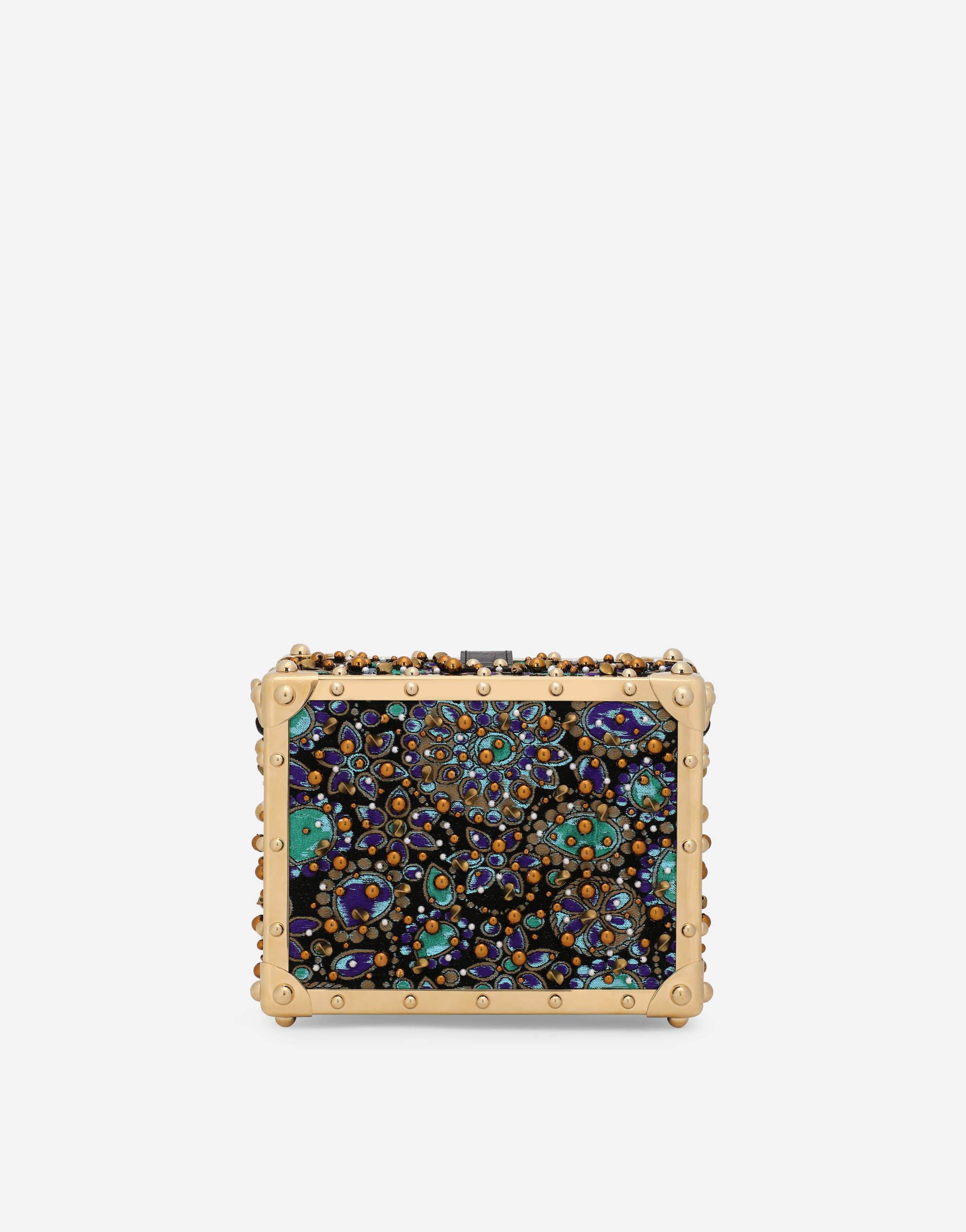 DOLCE & GABBANA JACQUARD DOLCE BOX BAG WITH EMBROIDERY