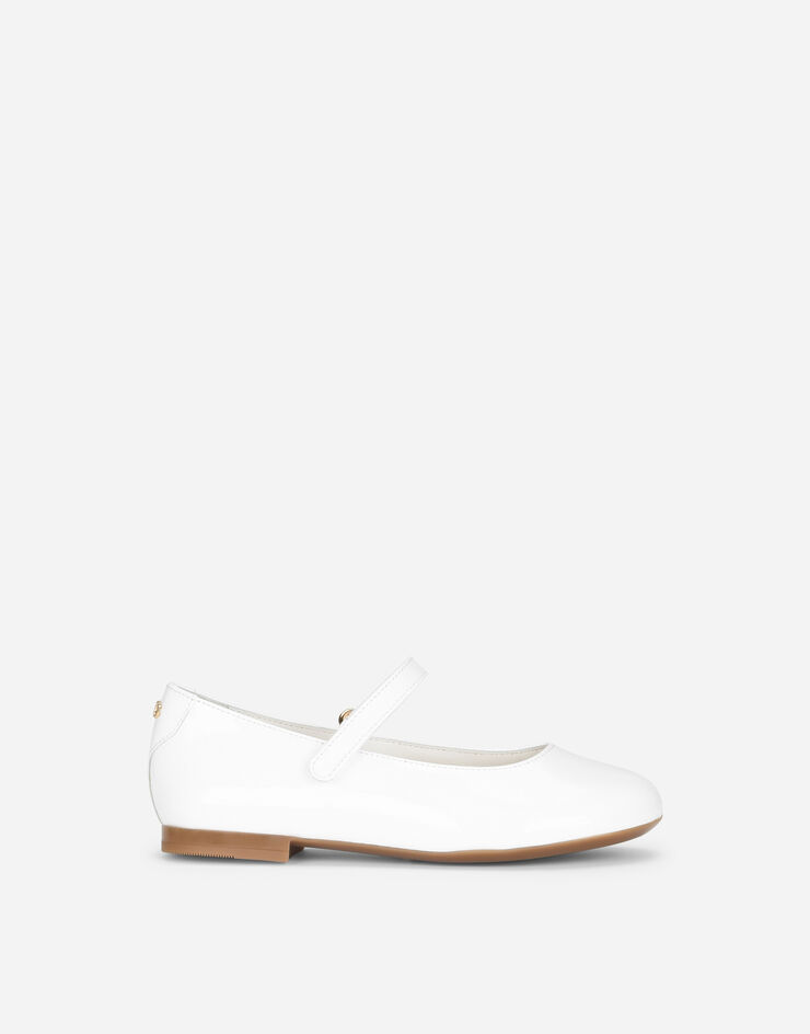Dolce & Gabbana Kids' Patent Leather Ballet Flats In White