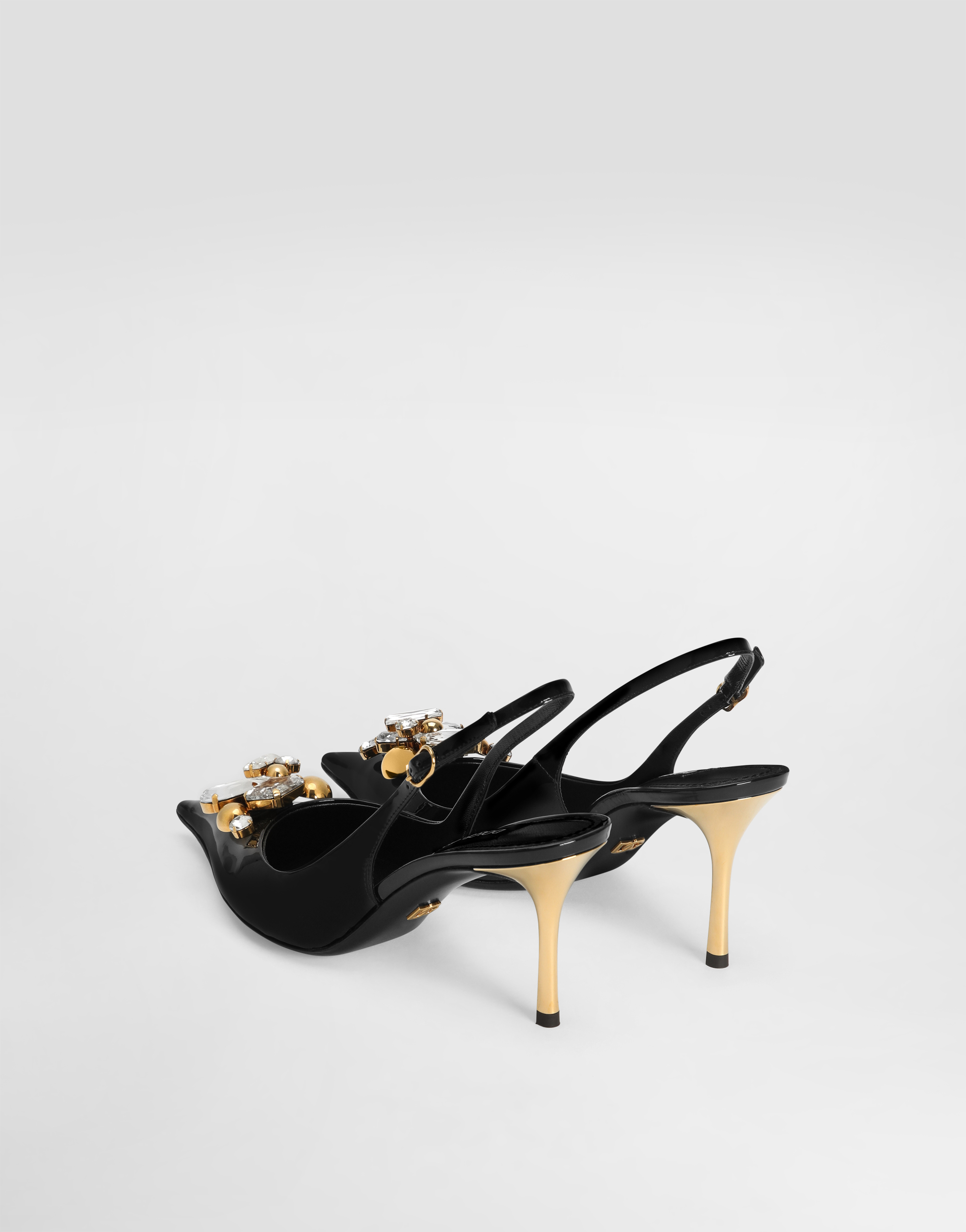  Dolce & Gabbana Dolce & Gabbana Patent Leather Slingback With Embellishment - Woman Pumps And Slingback Multicolor 35.5 