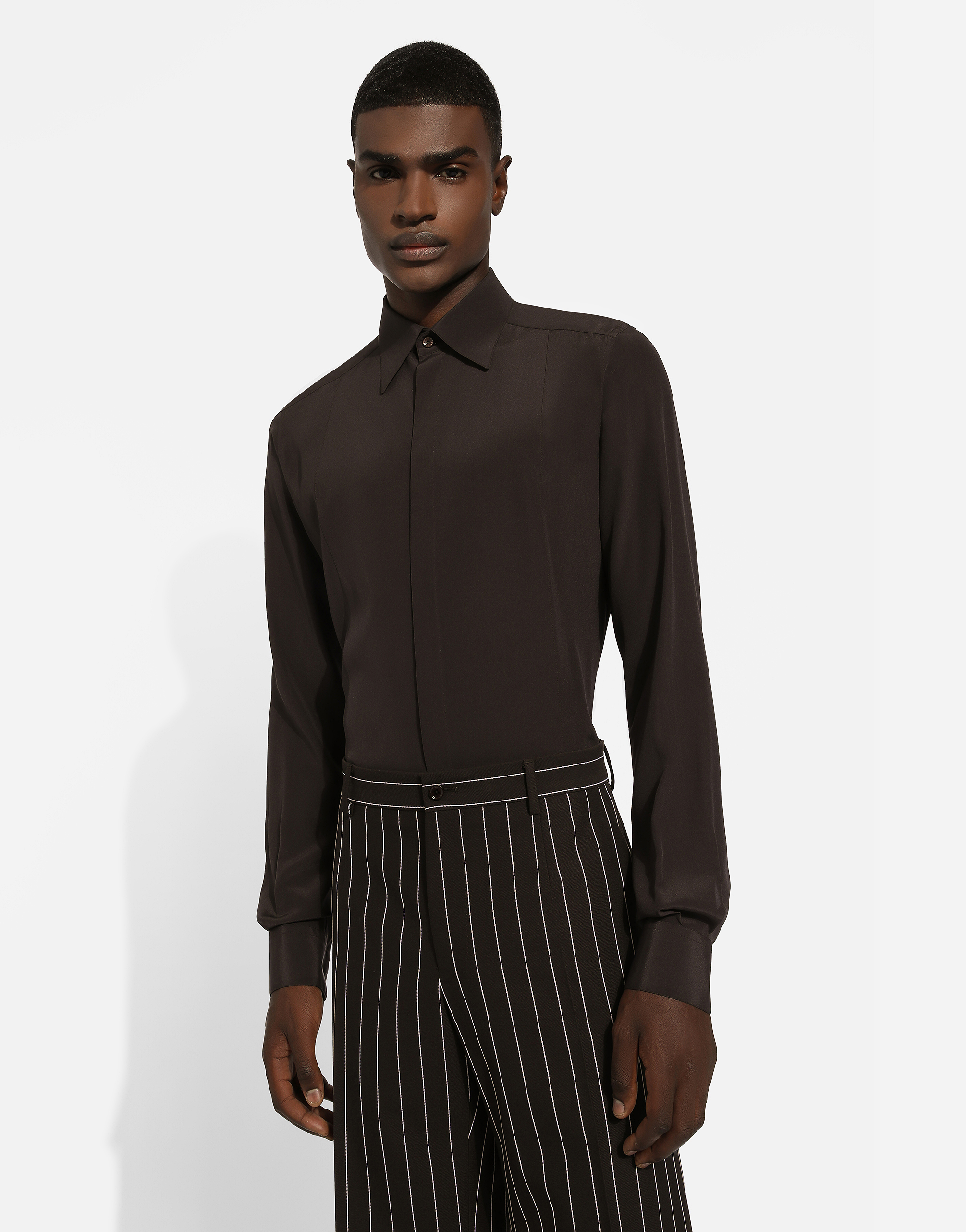 Silk Martini-fit shirt with front