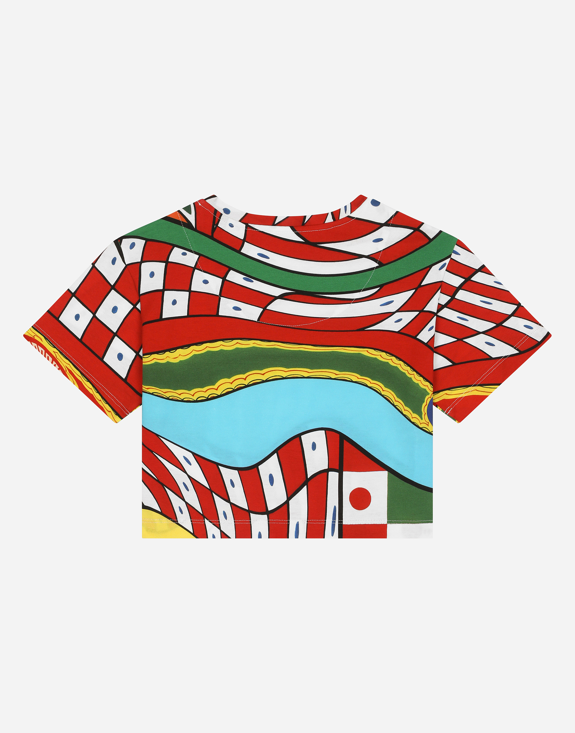 DOLCE & GABBANA SHORT-SLEEVED CARRETTO-PRINT JERSEY T-SHIRT