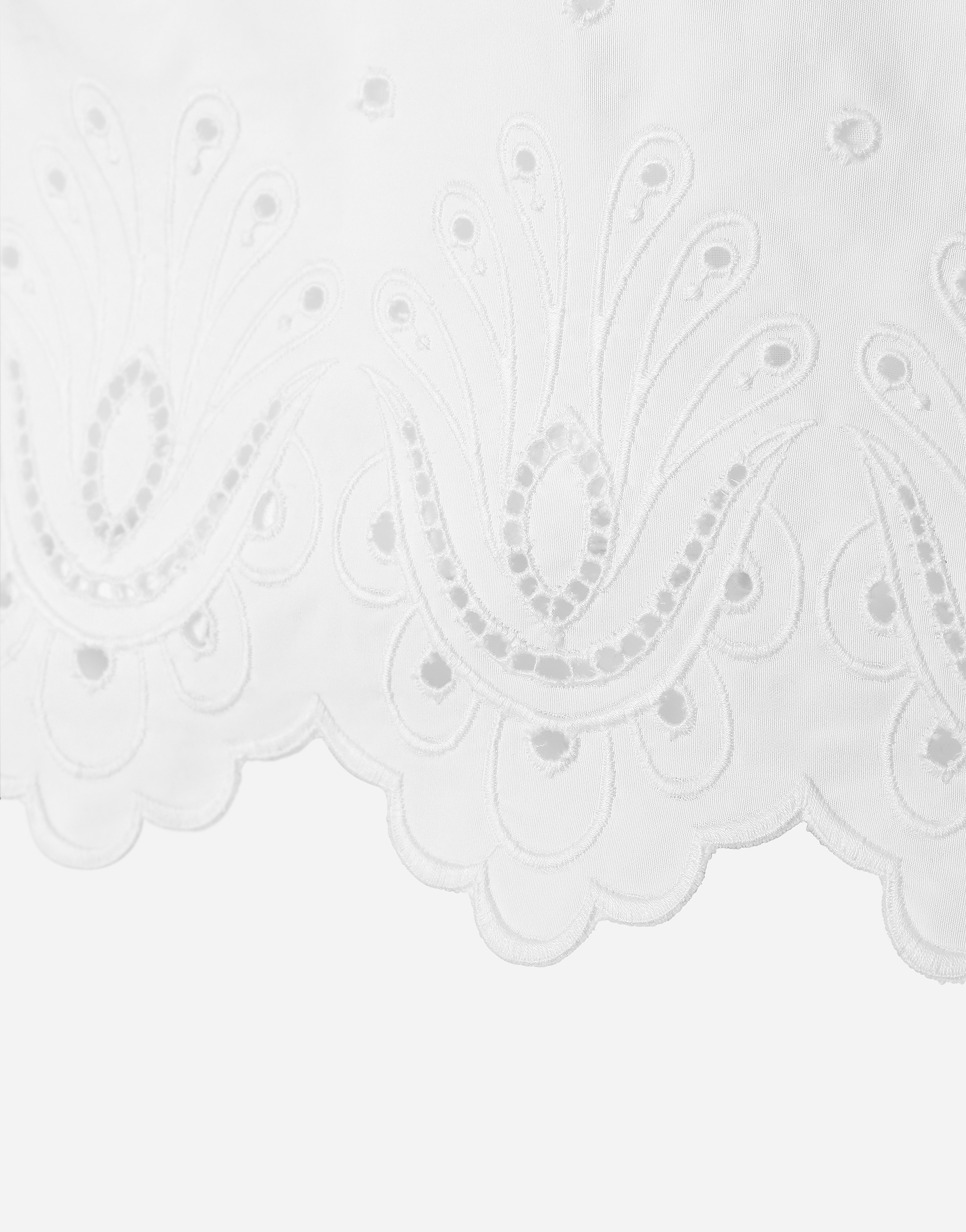Dolce & Gabbana Poplin And Broderie Anglaise Top In White