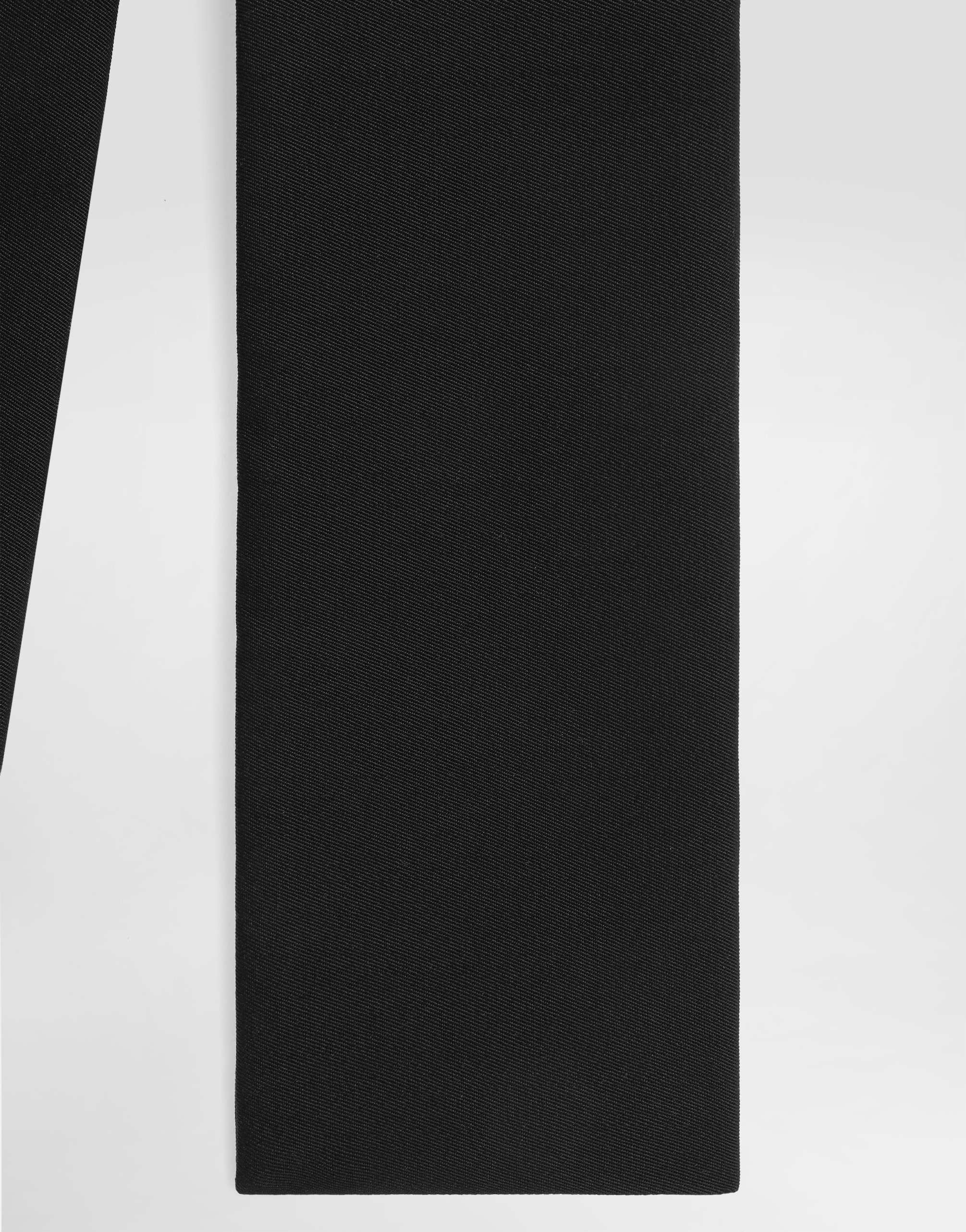 Dolce & Gabbana Wool Gabardine Scarf In Black