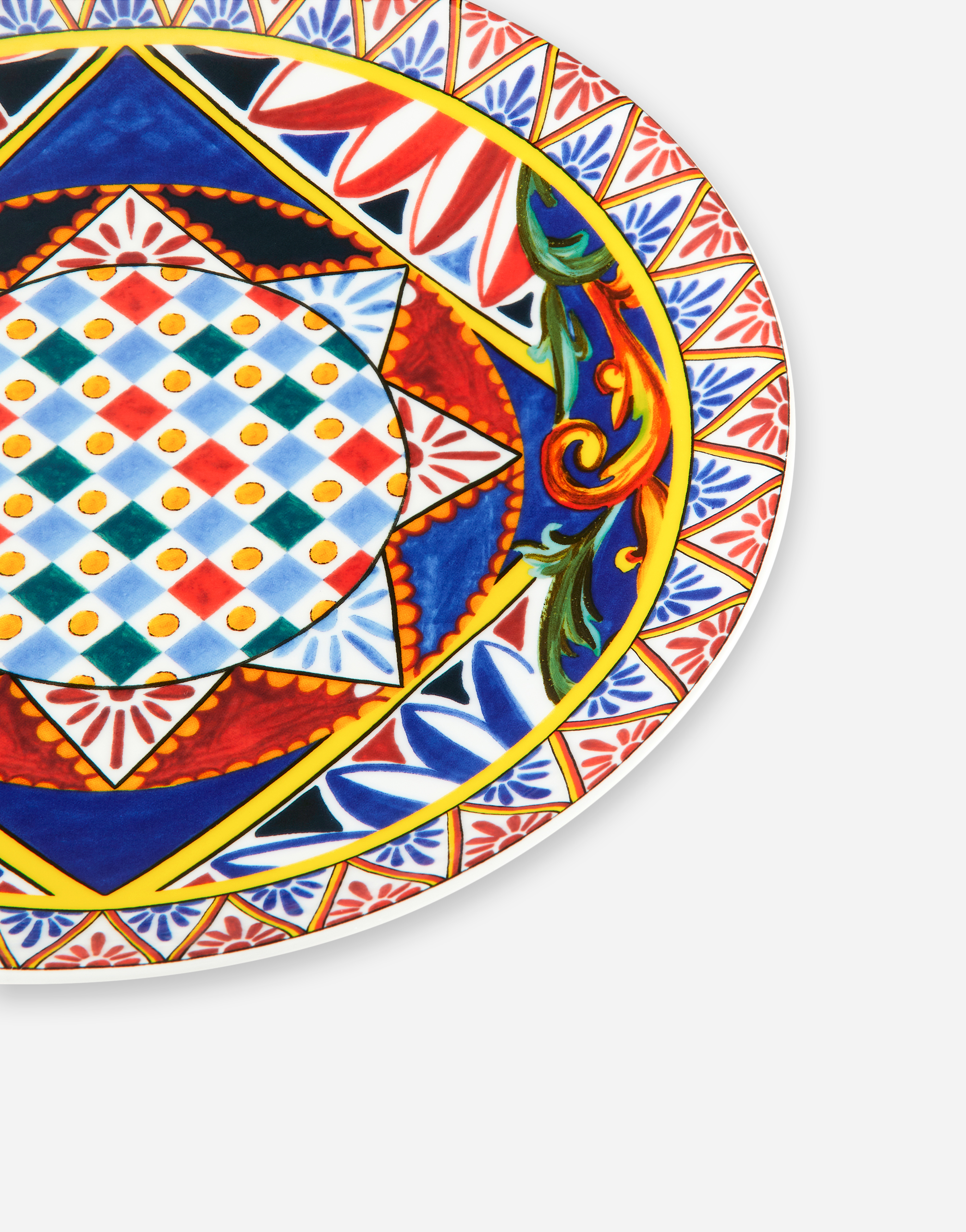 Shop Dolce & Gabbana Set 2 Porcelain Dinner Plates In Multicolor