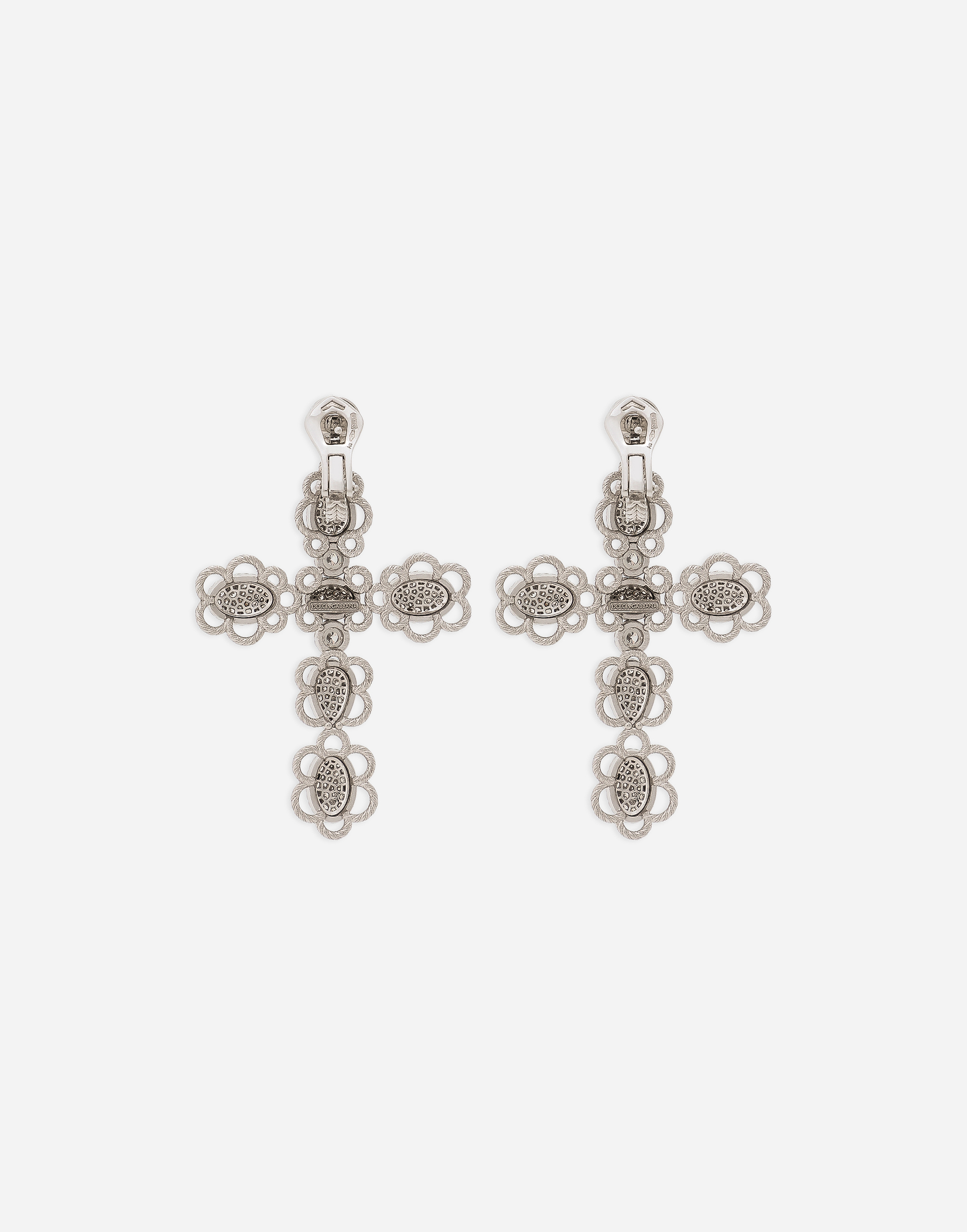 DOLCE & GABBANA EASY DIAMOND EARRINGS IN WHITE GOLD 18KT AND DIAMONDS PAVÉ