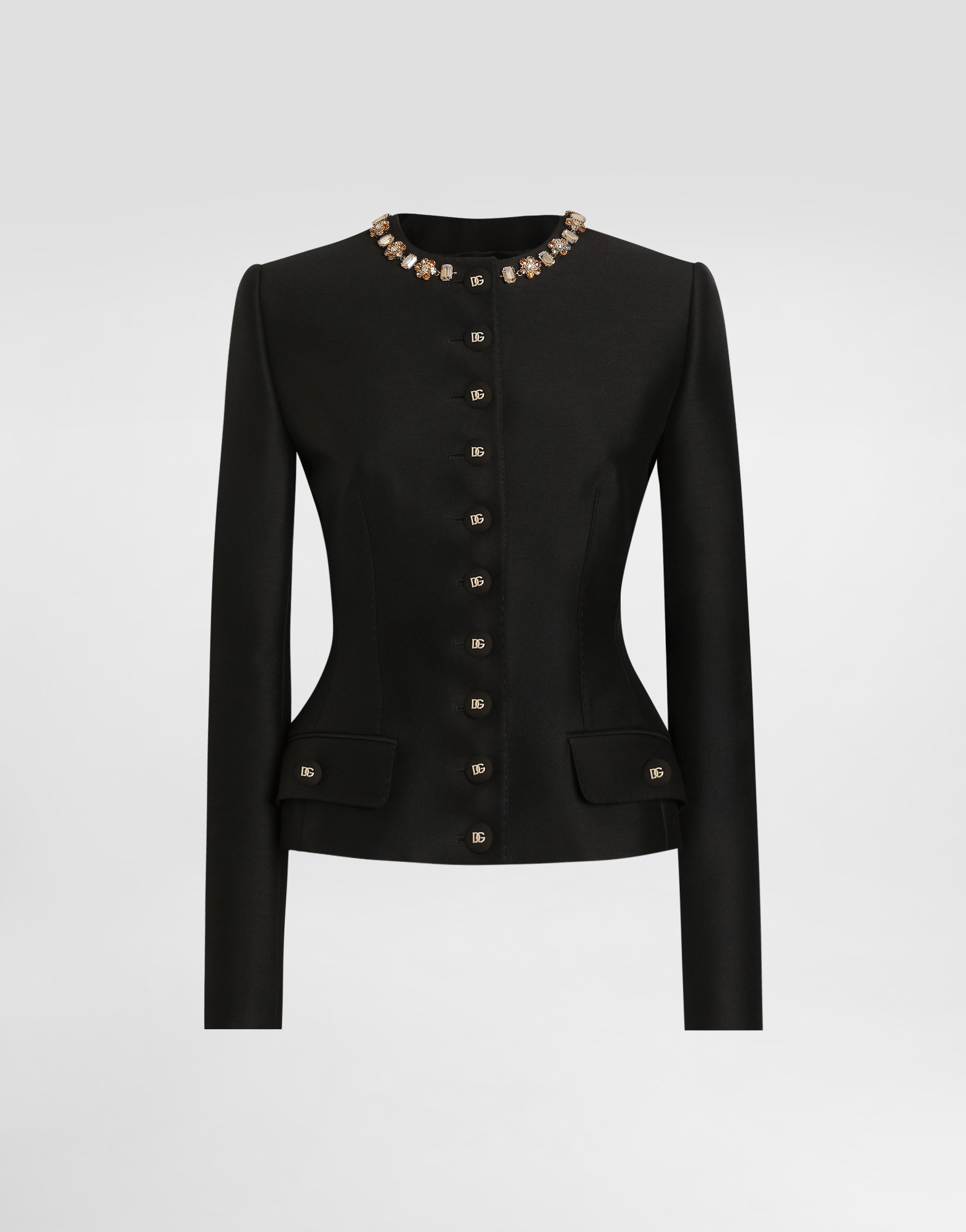 Dolce & Gabbana Single-breasted Jacket In Faille - Woman Blazers Black