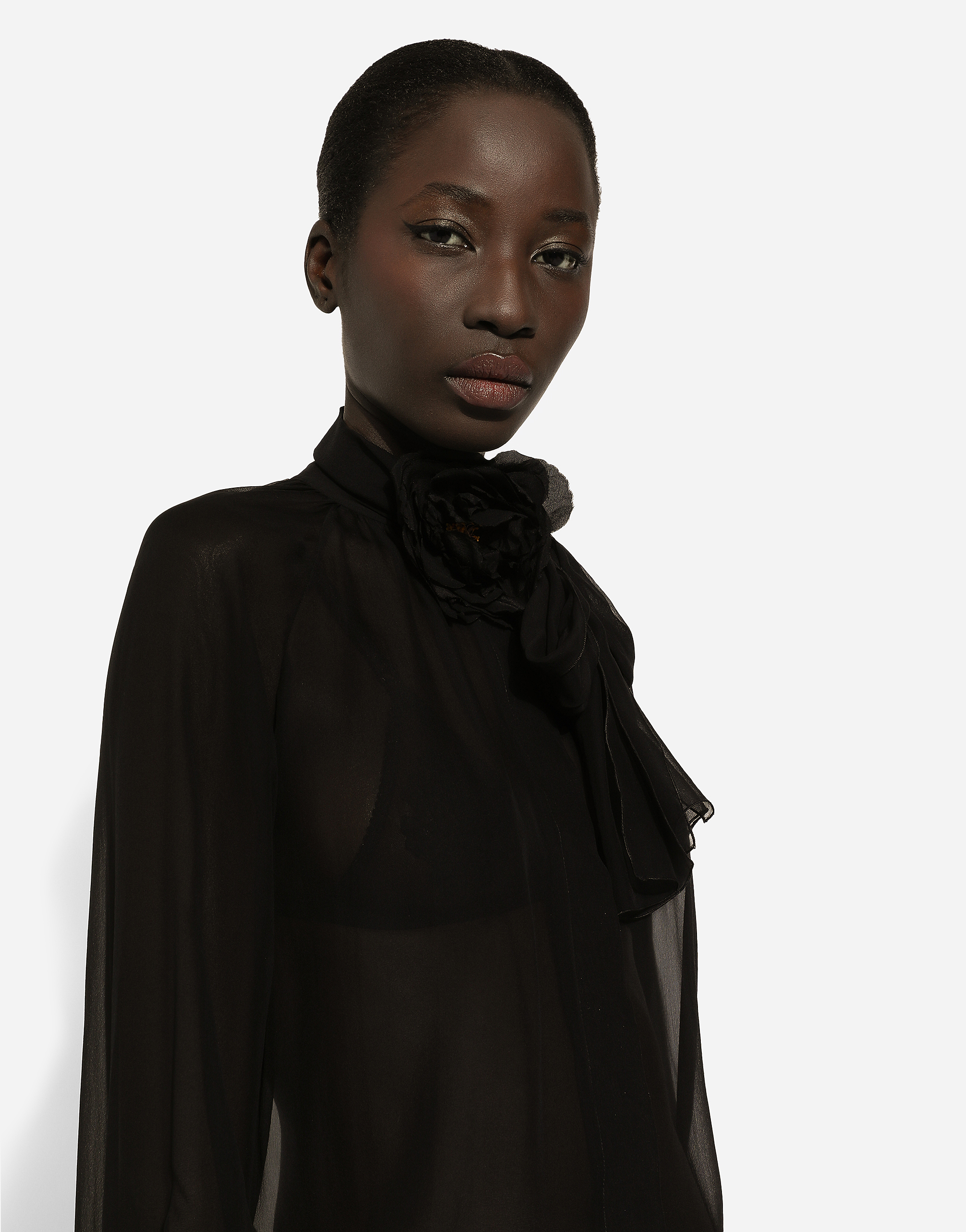 Chiffon pussy-bow shirt