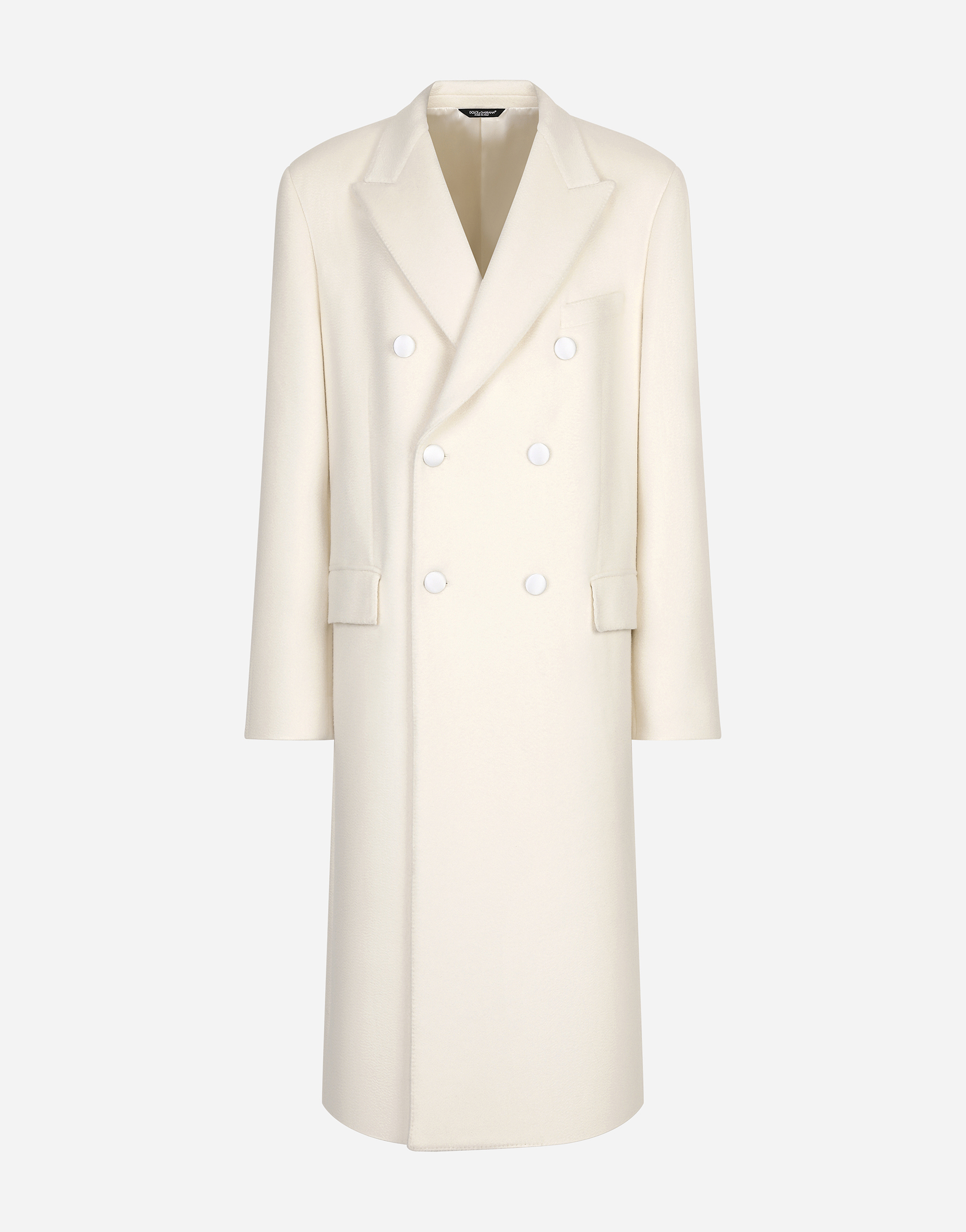 Dolce & Gabbana Double-breasted Cashmere Coat - Man Beige
