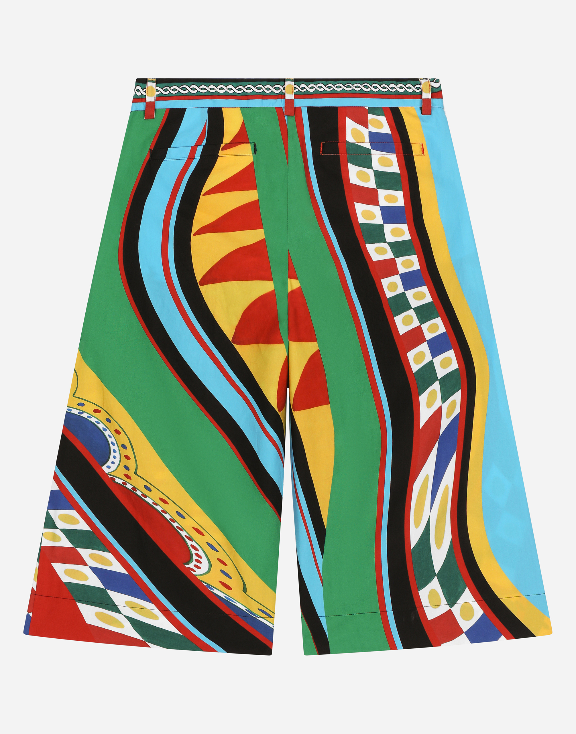 DOLCE & GABBANA CARRETTO-PRINT POPLIN CULOTTES