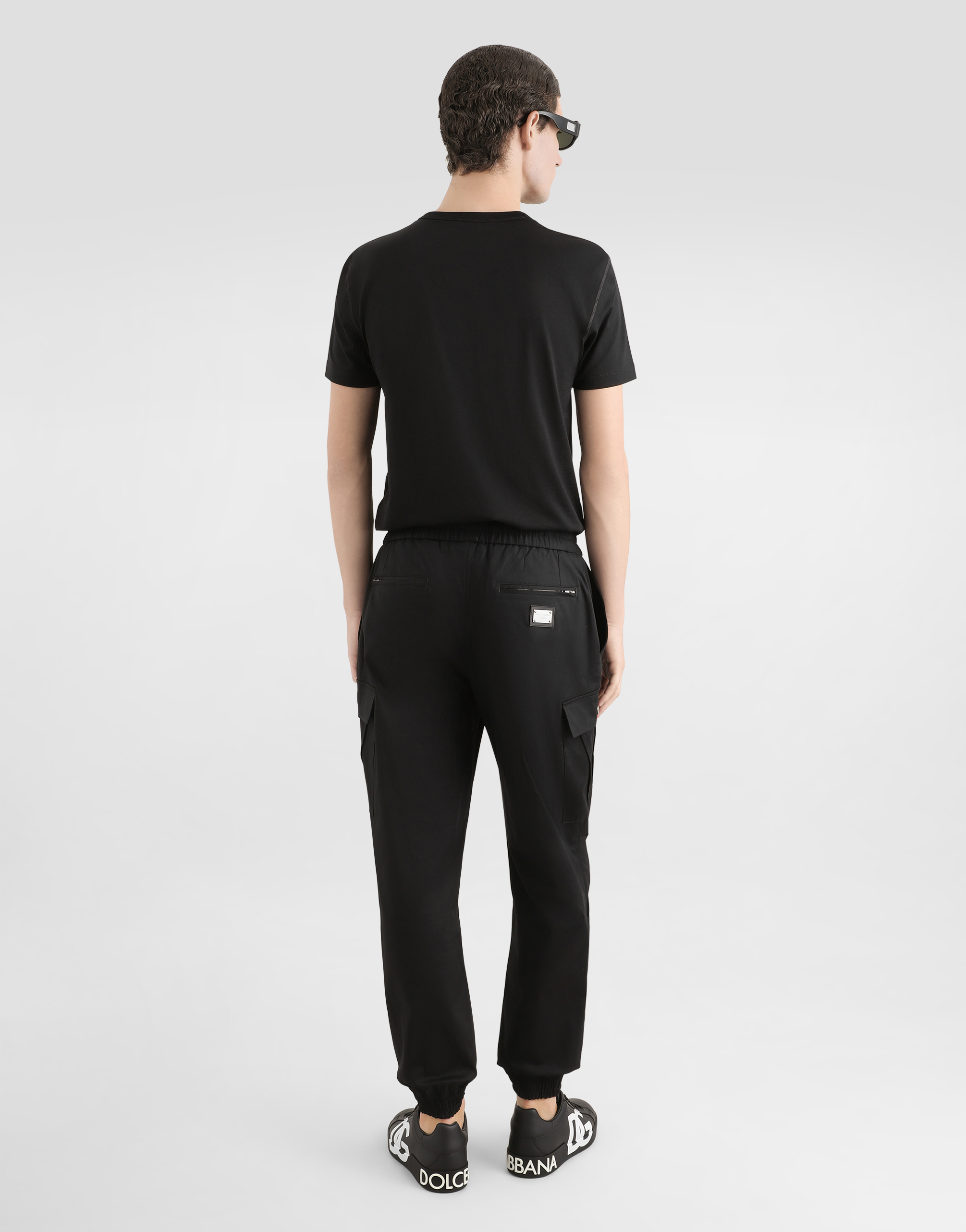 Dolce & Gabbana Silver Plaque Soft Cotton T-shirt In Black