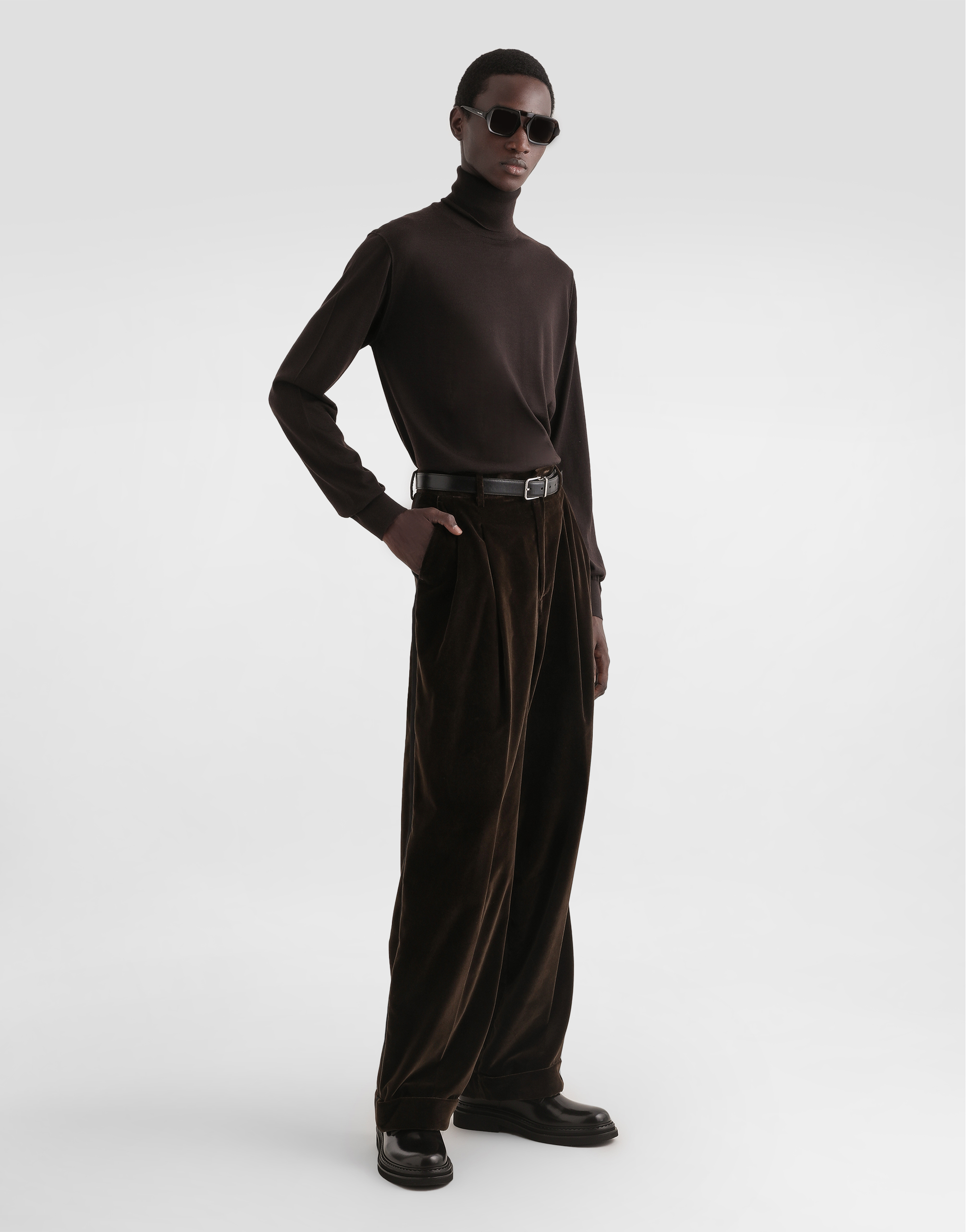  Dolce & Gabbana Cashmere Turtleneck Pullover - Man Sweaters And Cardigans Brown 48 