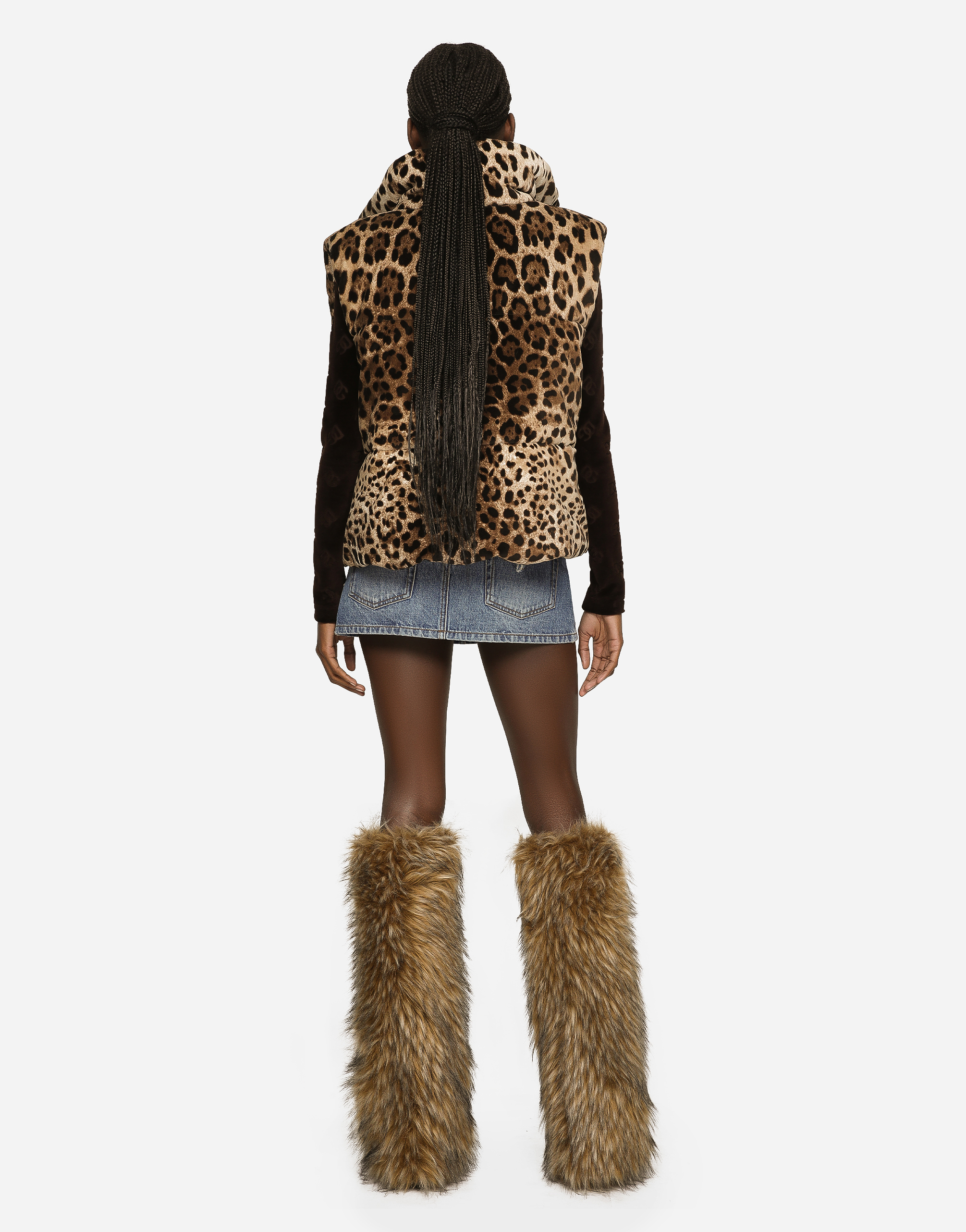 DOLCE & GABBANA DENIM MINI SKIRT WITH RIPS