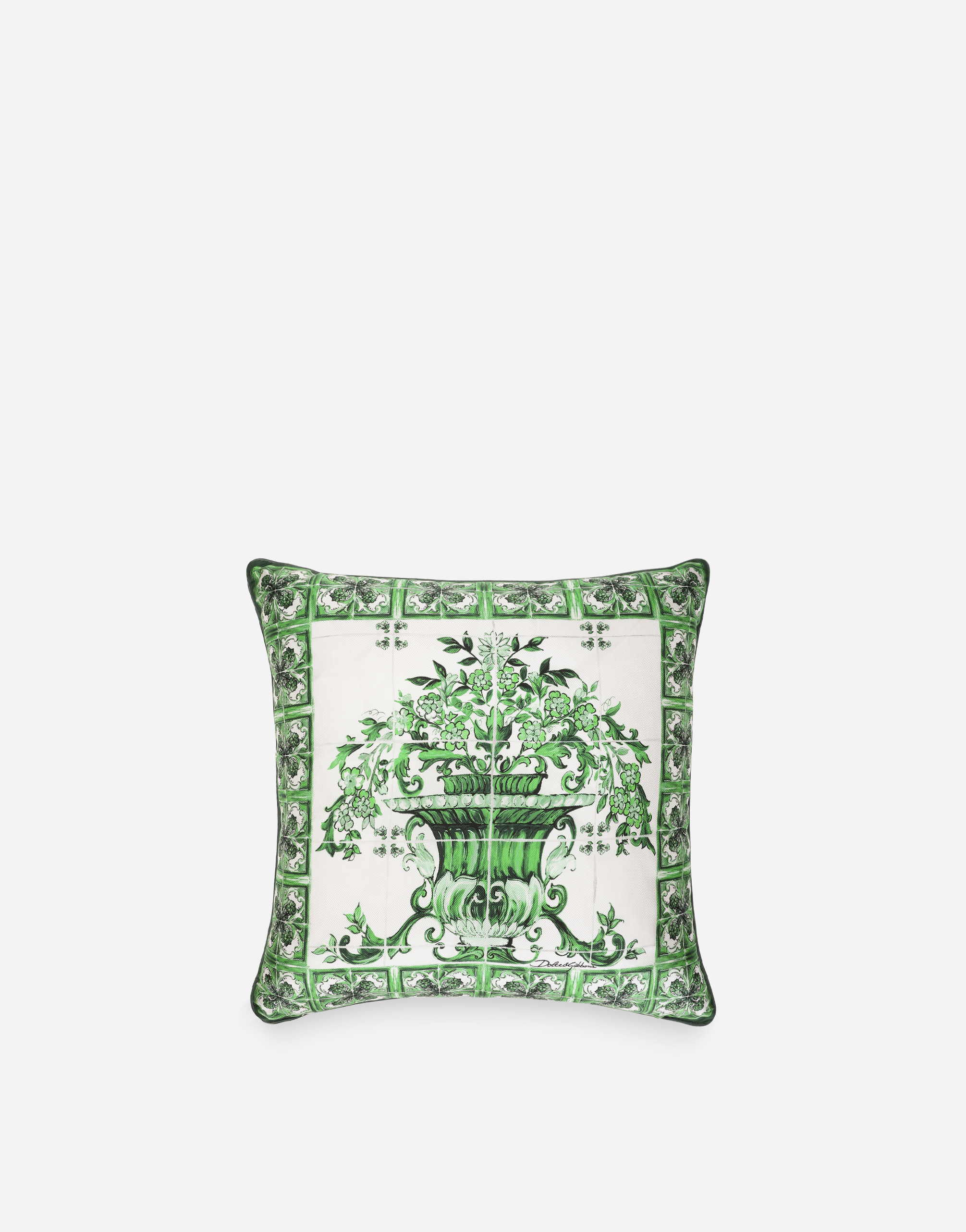 Dolce & Gabbana Silk Twill Cushion Small In Multicolor
