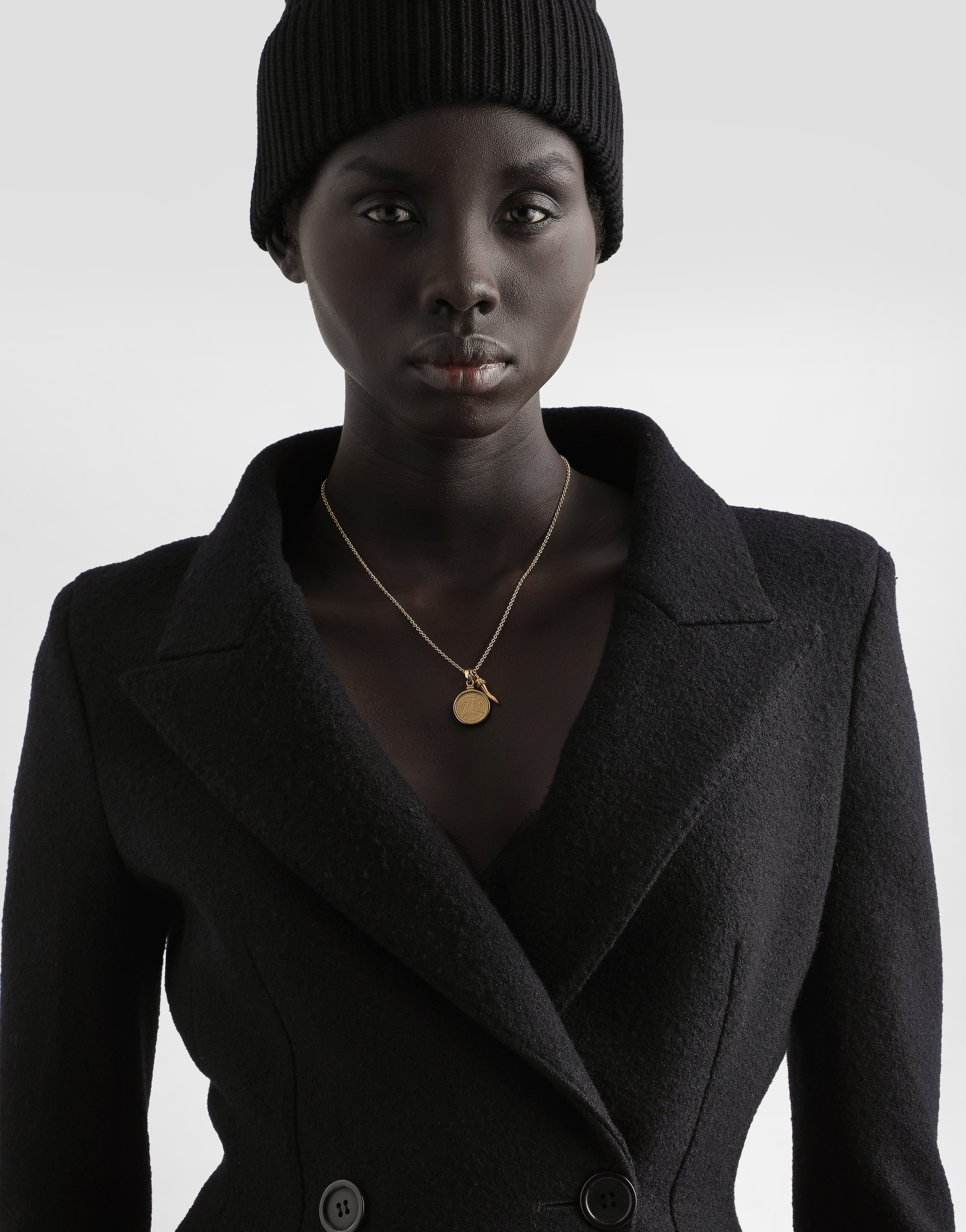Dolce & Gabbana Double-breasted Coat In Black