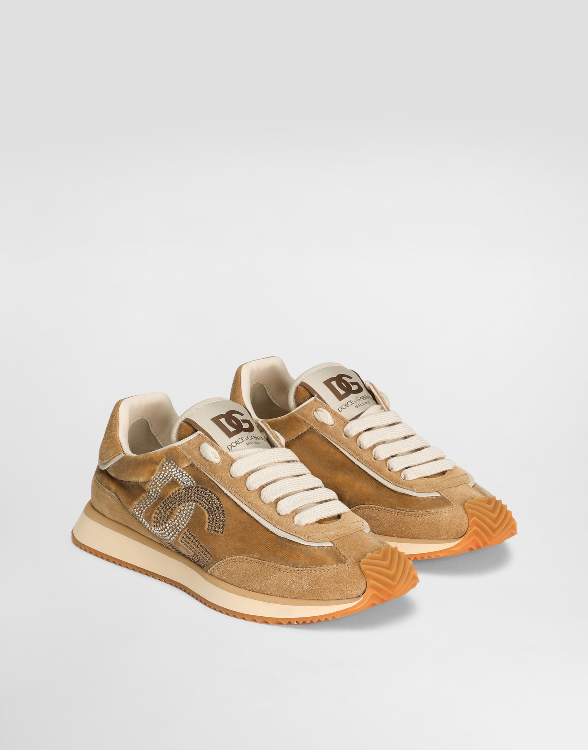 Dolce & Gabbana Low Top Sneakers With Dg Cushion Style In Beige