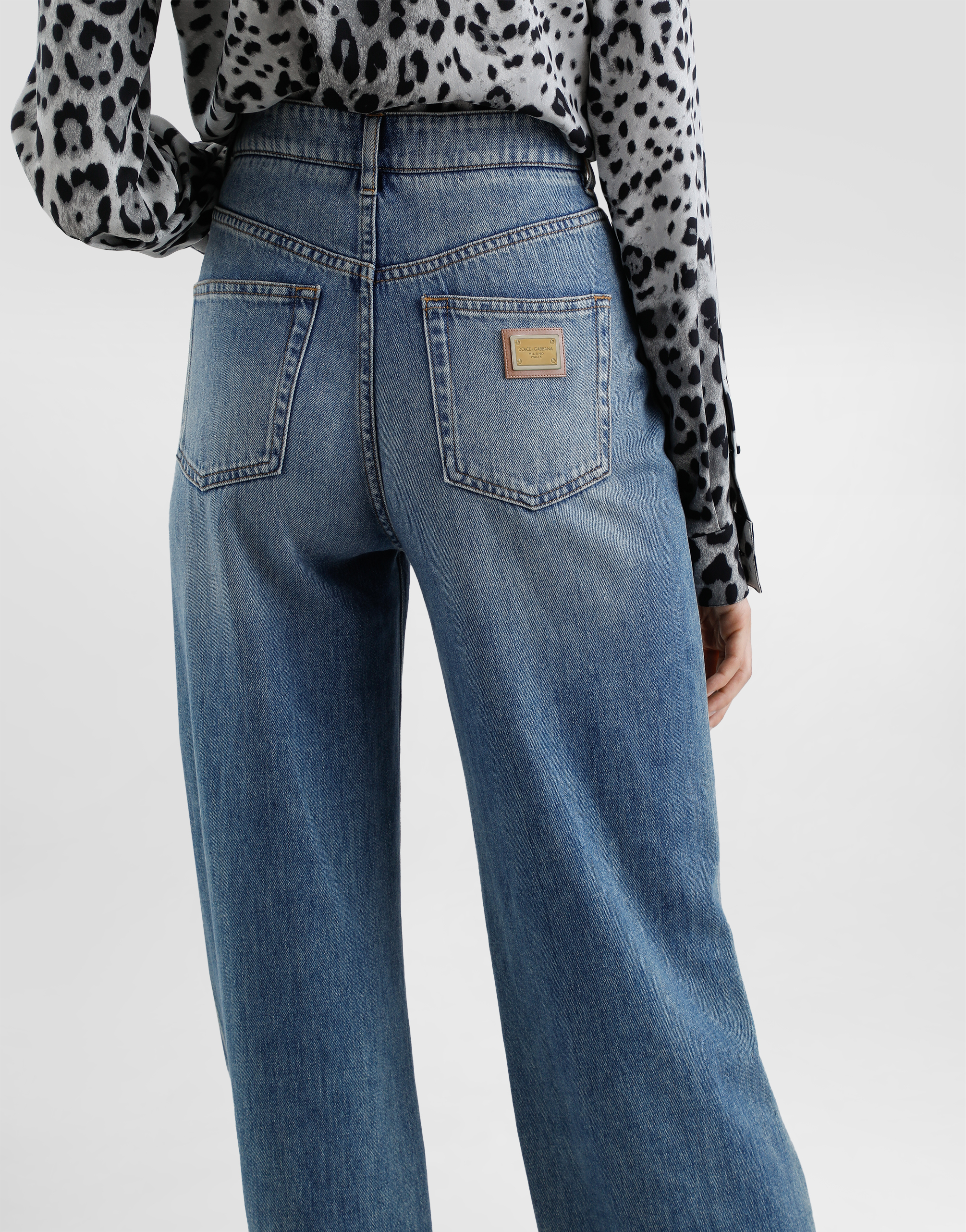 Dolce & Gabbana Denim Cigarette Jeans In Multicolor