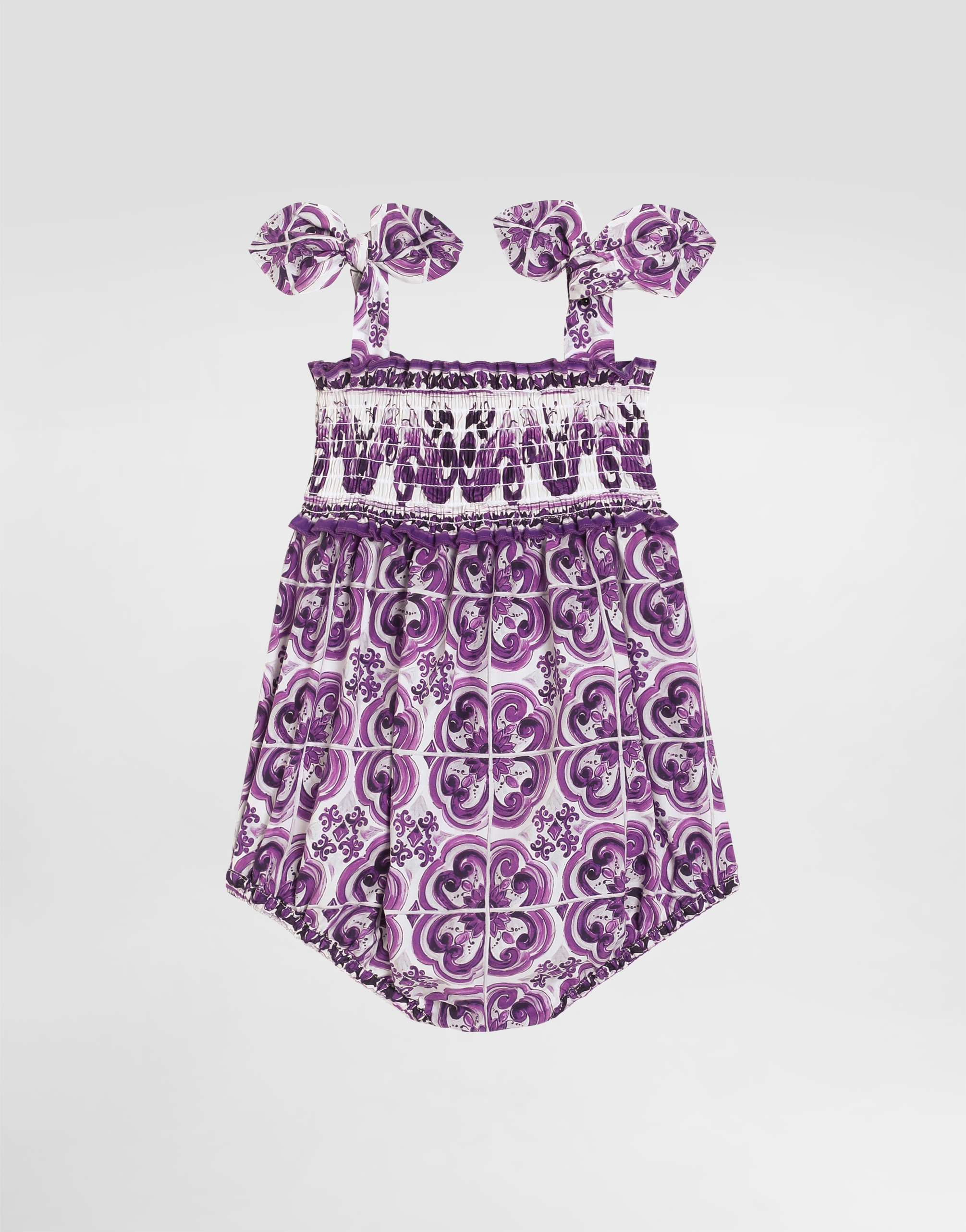  Dolce & Gabbana Majolica-print Cotton Poplin Romper - Frau Geschenk-set Und Body Multicolor Baumwolle 0/3 Months 