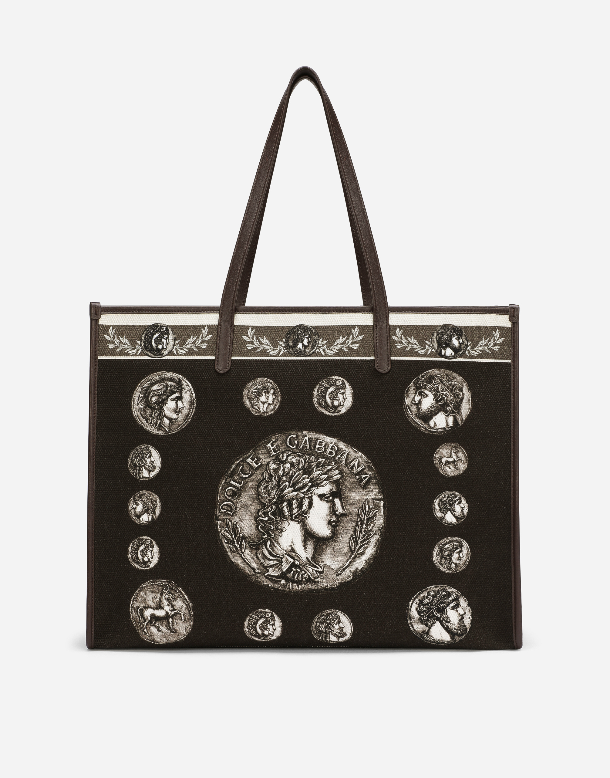 DOLCE & GABBANA LARGE PRINTED CANVAS SHOPPER