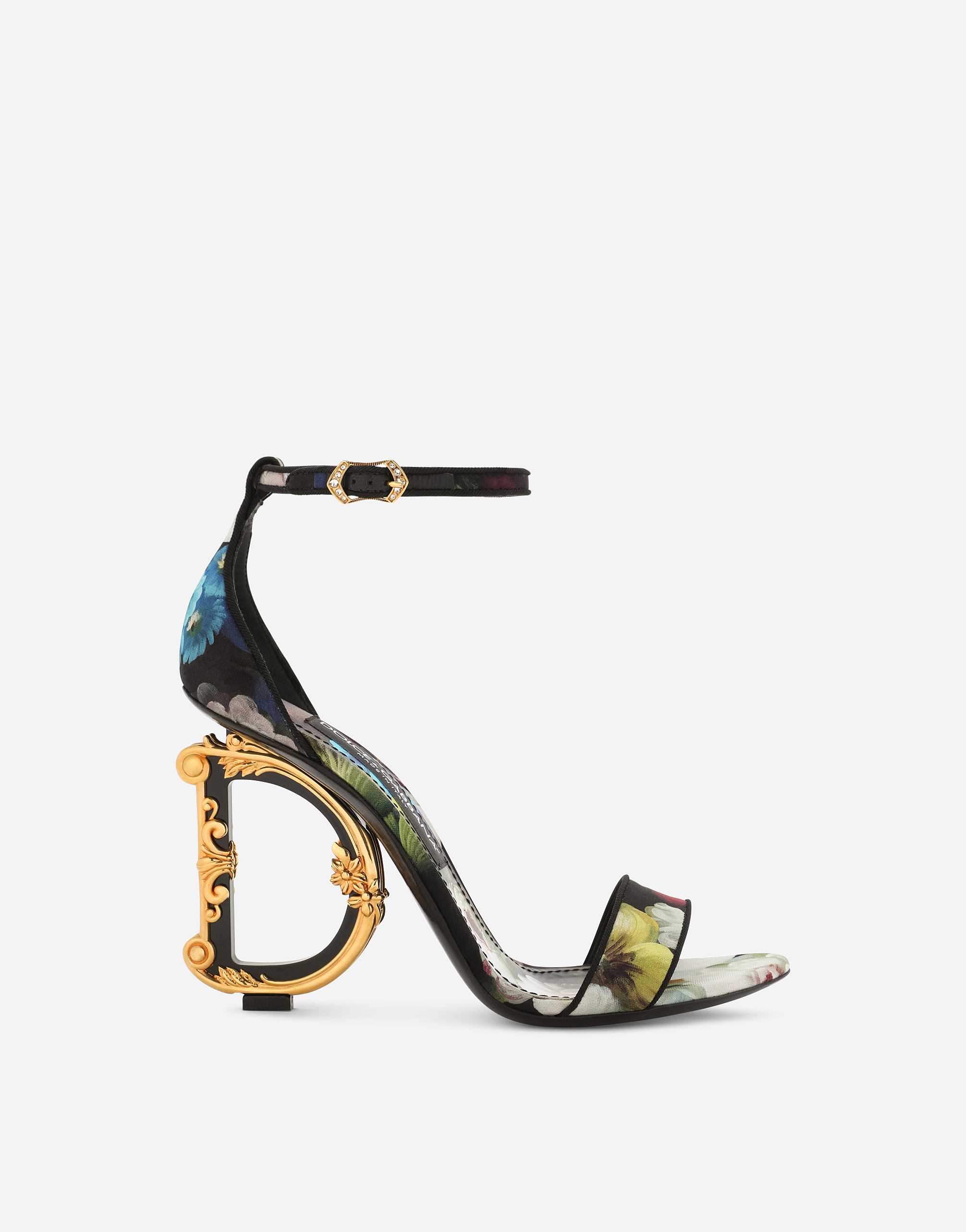 Dolce & Gabbana Keira 105 Floral Satin Sandals In Multicolor