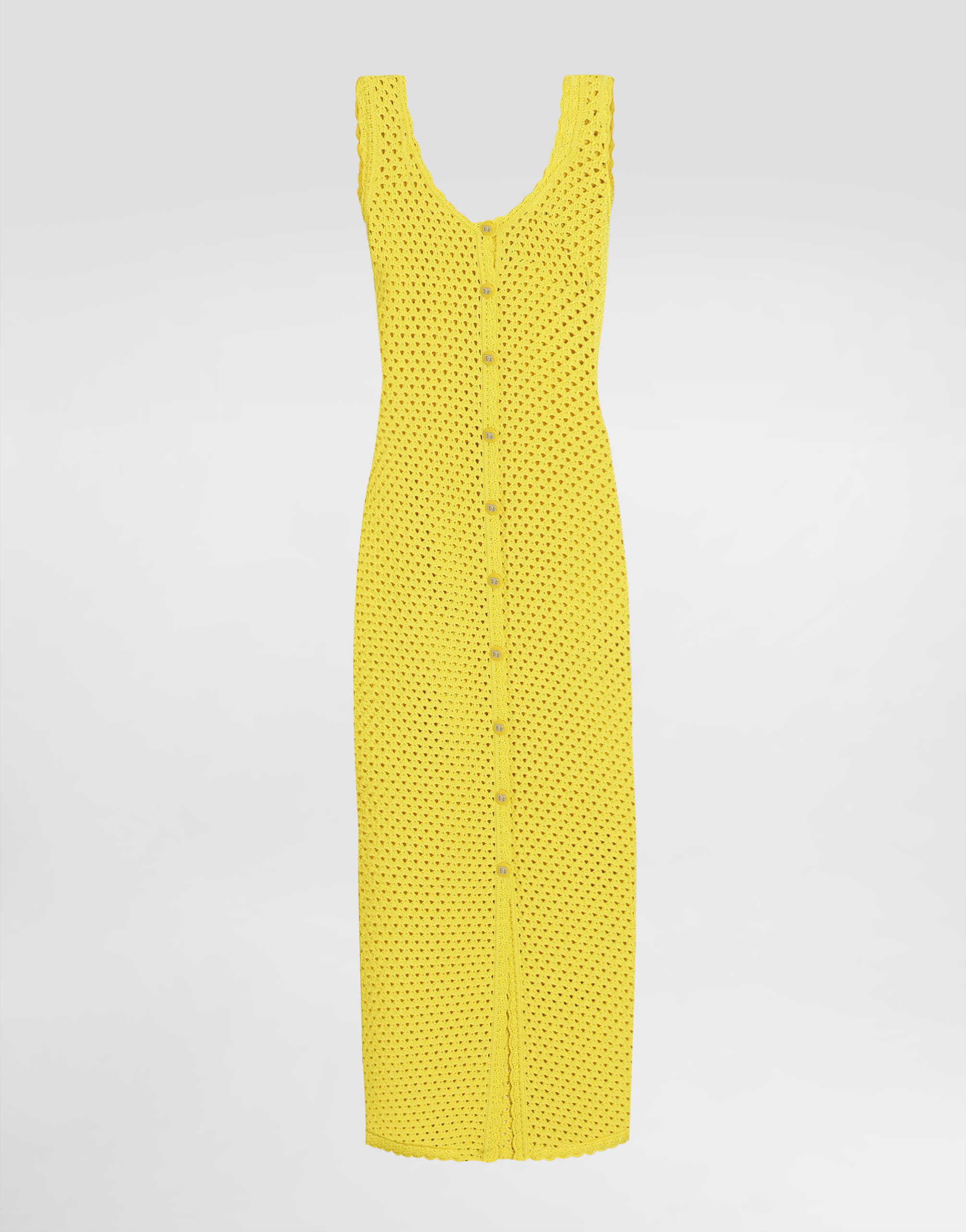 Dolce & Gabbana Long Crochet Dress - Woman Dresses Yellow