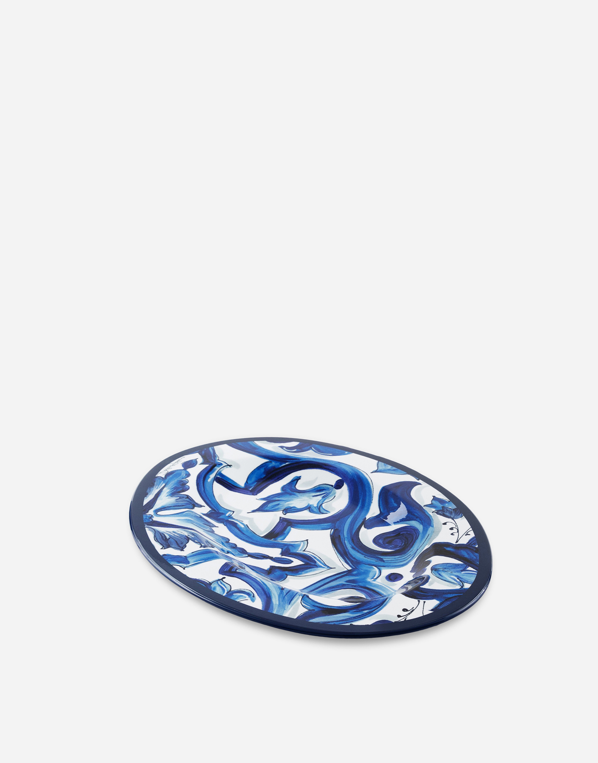 Dolce & Gabbana Wooden Tray In Multicolor