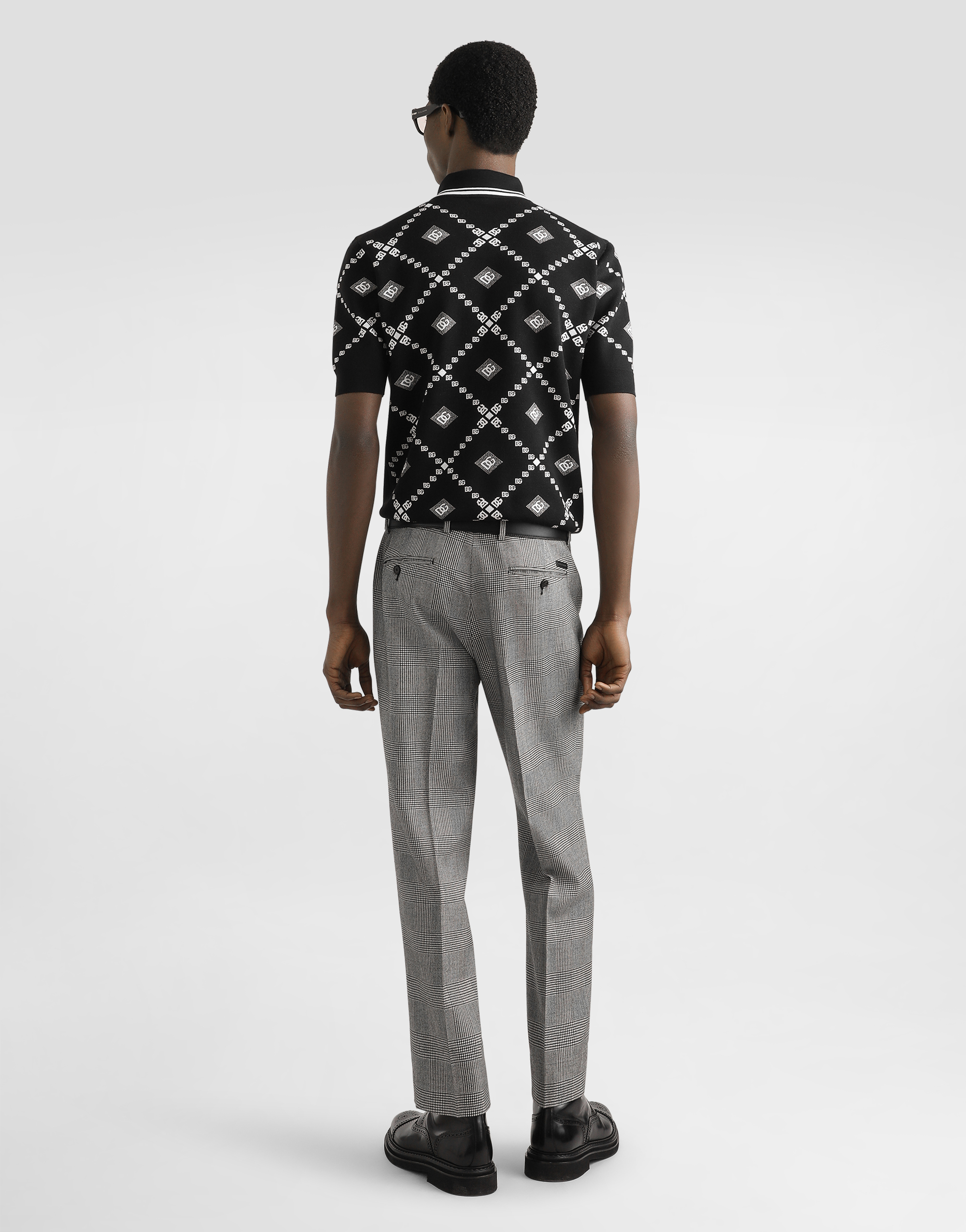 Jacquard piqué polo shirt