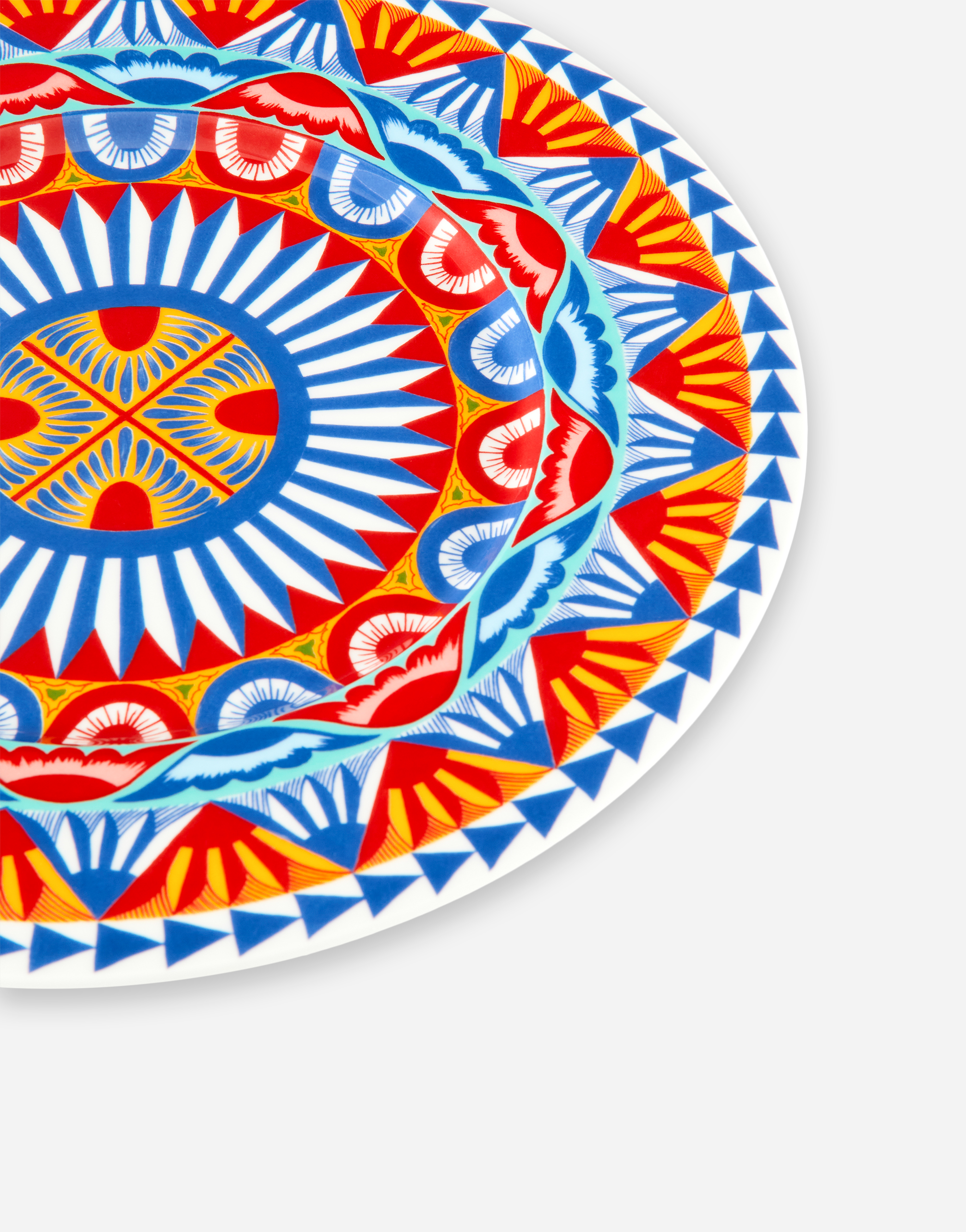 Dolce & Gabbana Set 2 Dinner Plates In Fine Porcelain In Multicolor
