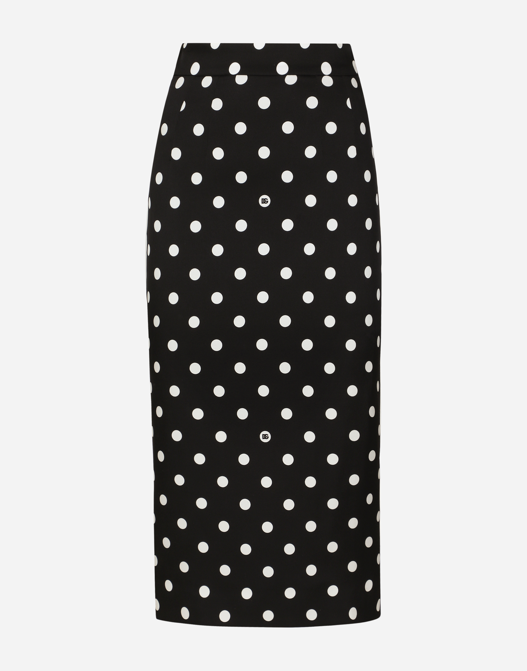 Dolce & Gabbana Capri Polka-dot Charmeuse Pencil Skirt In プリ