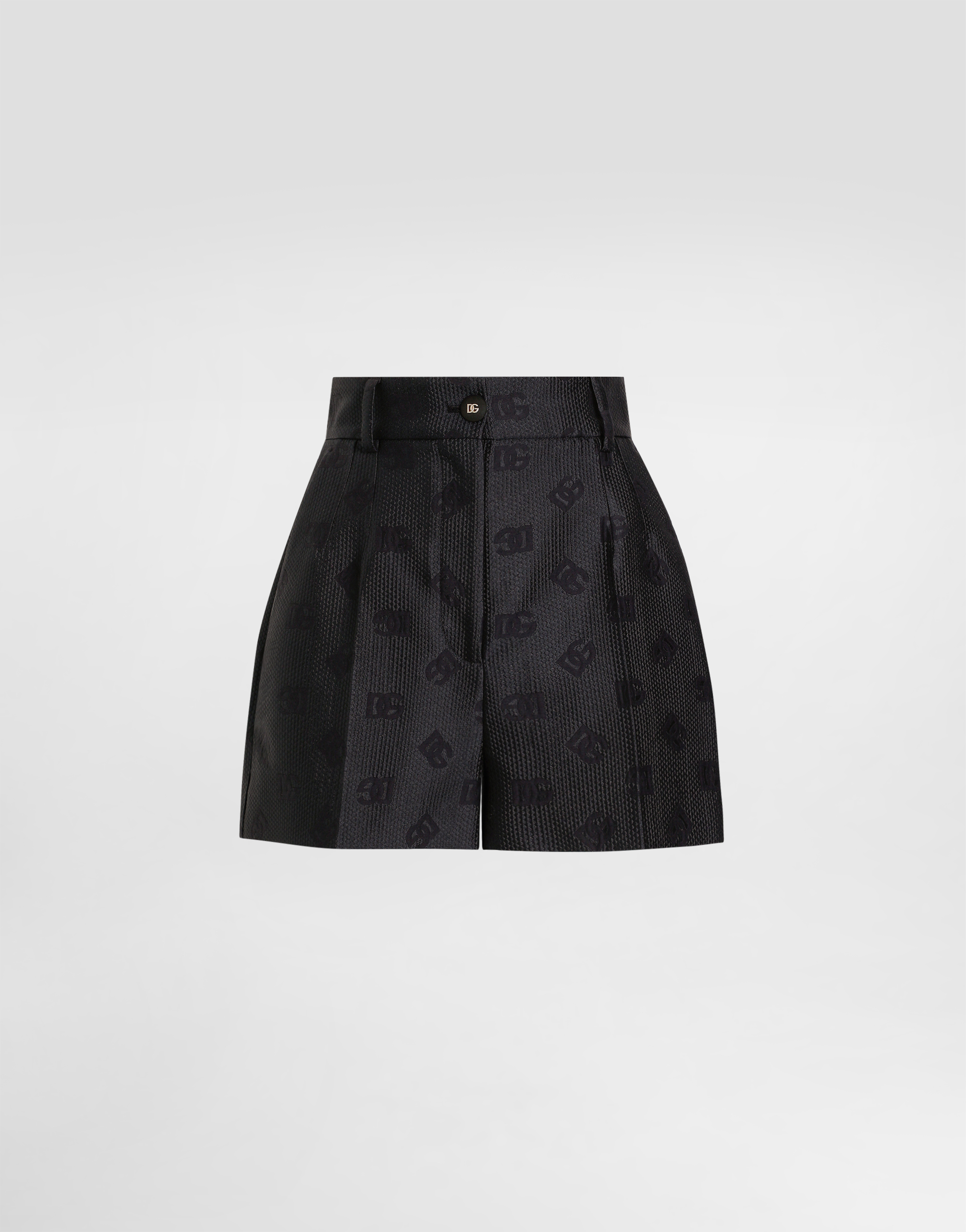 Dolce & Gabbana Matelassé Jacquard Trousers In Black