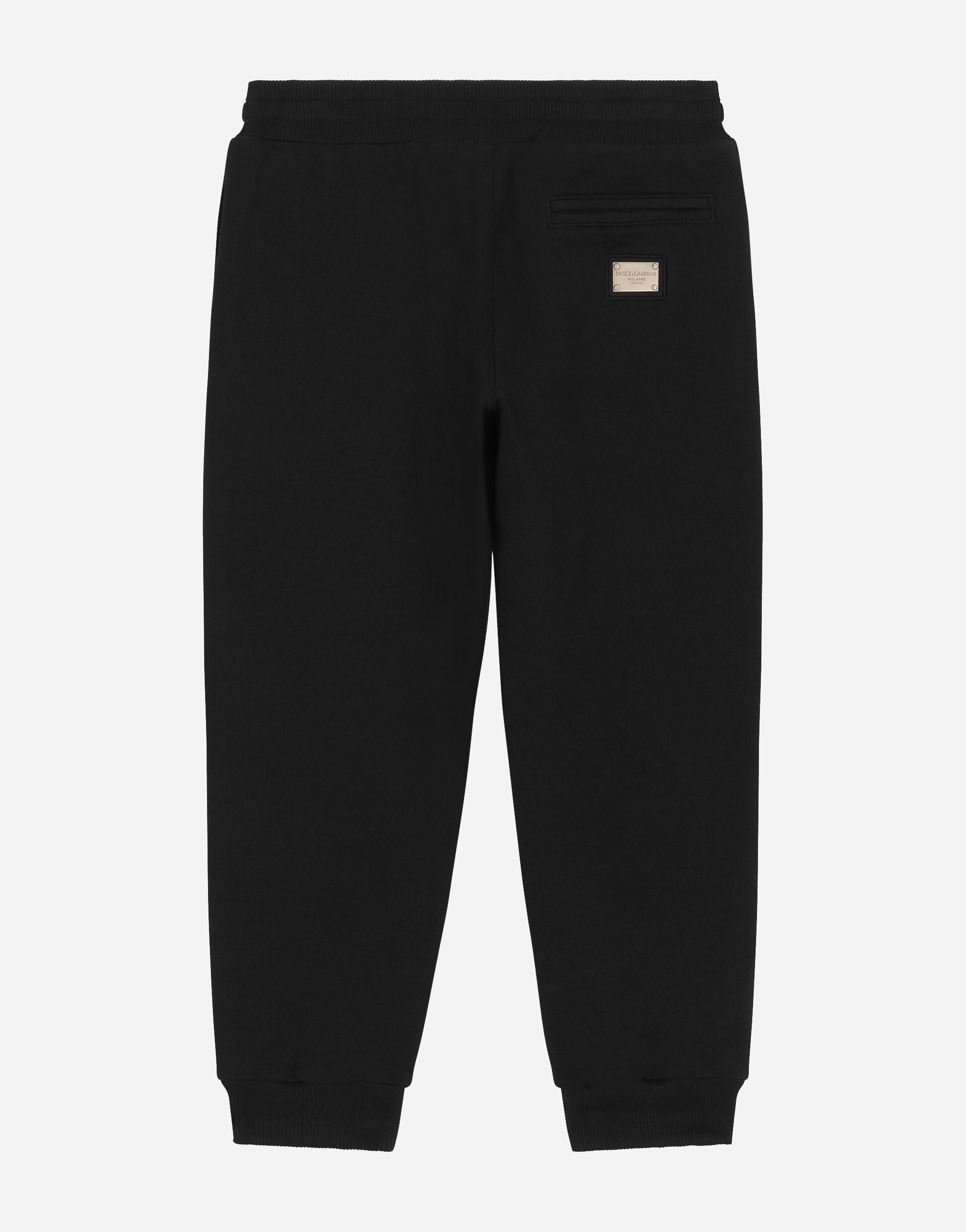 Shop Dolce & Gabbana Jersey Jogging Pants With Patchwork In Black