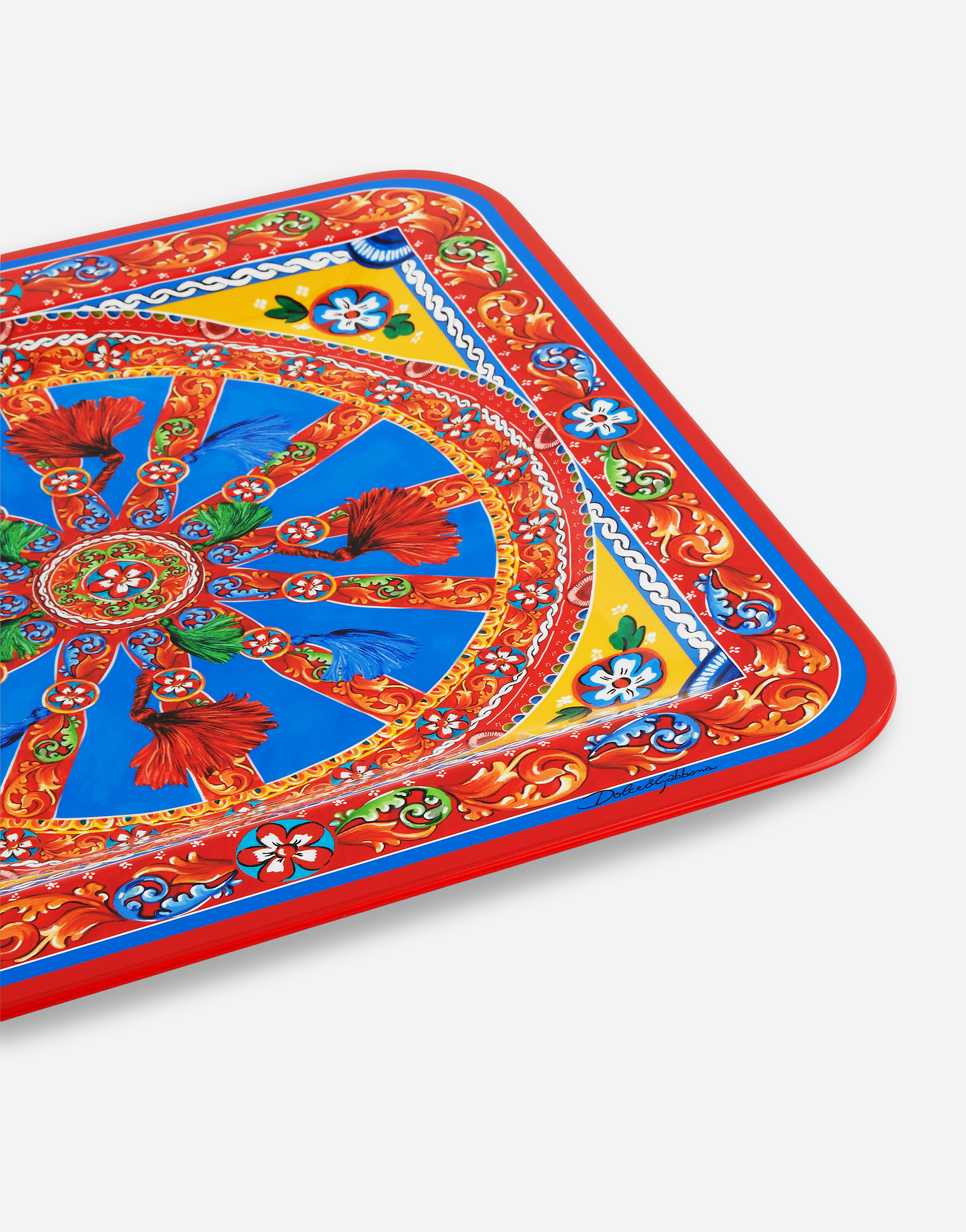 Dolce & Gabbana Wooden Tray Medium Multicolor Unisex Onesize In Multicolor