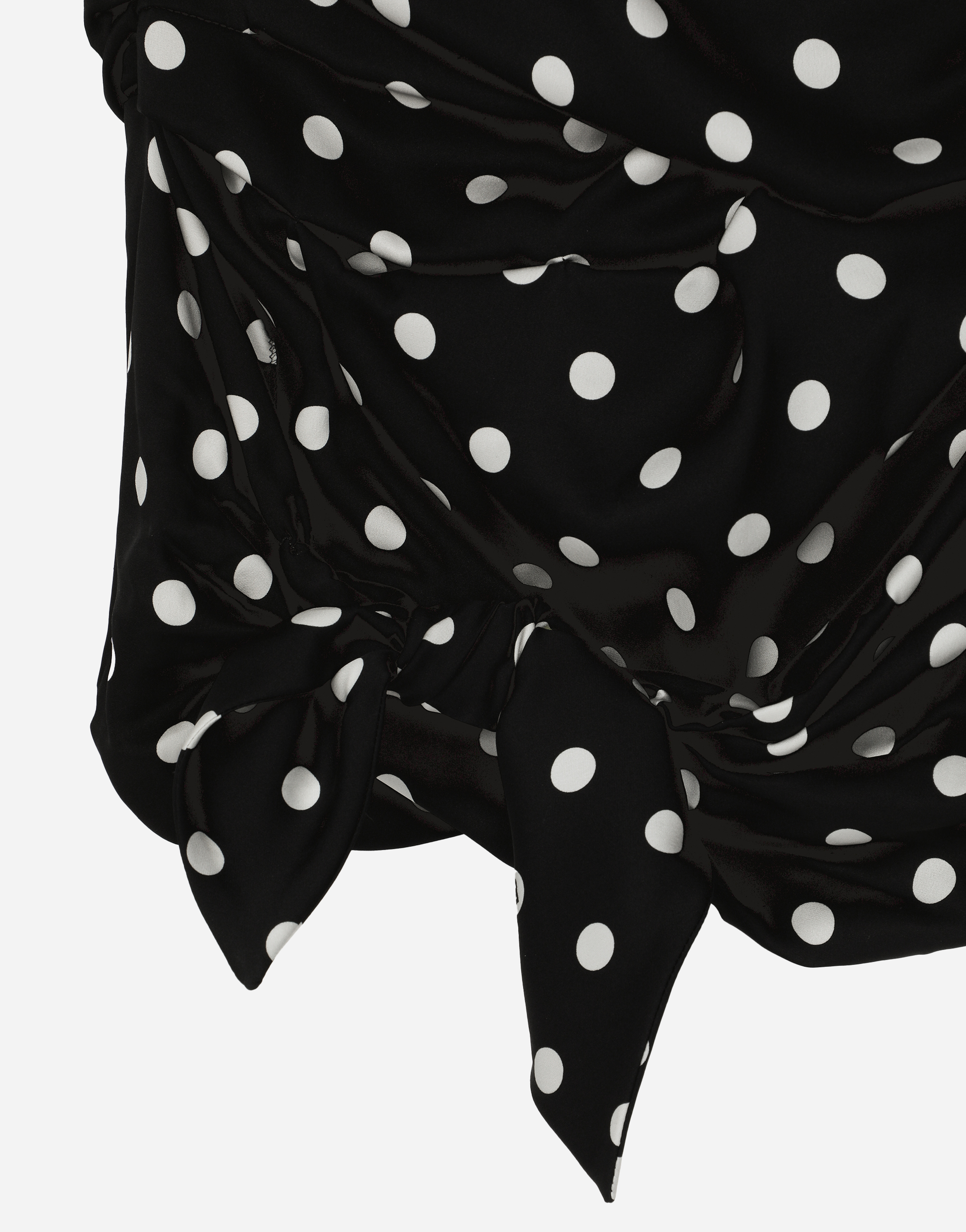 Dolce & Gabbana Polka-dot Draped Mini Dress In プリ