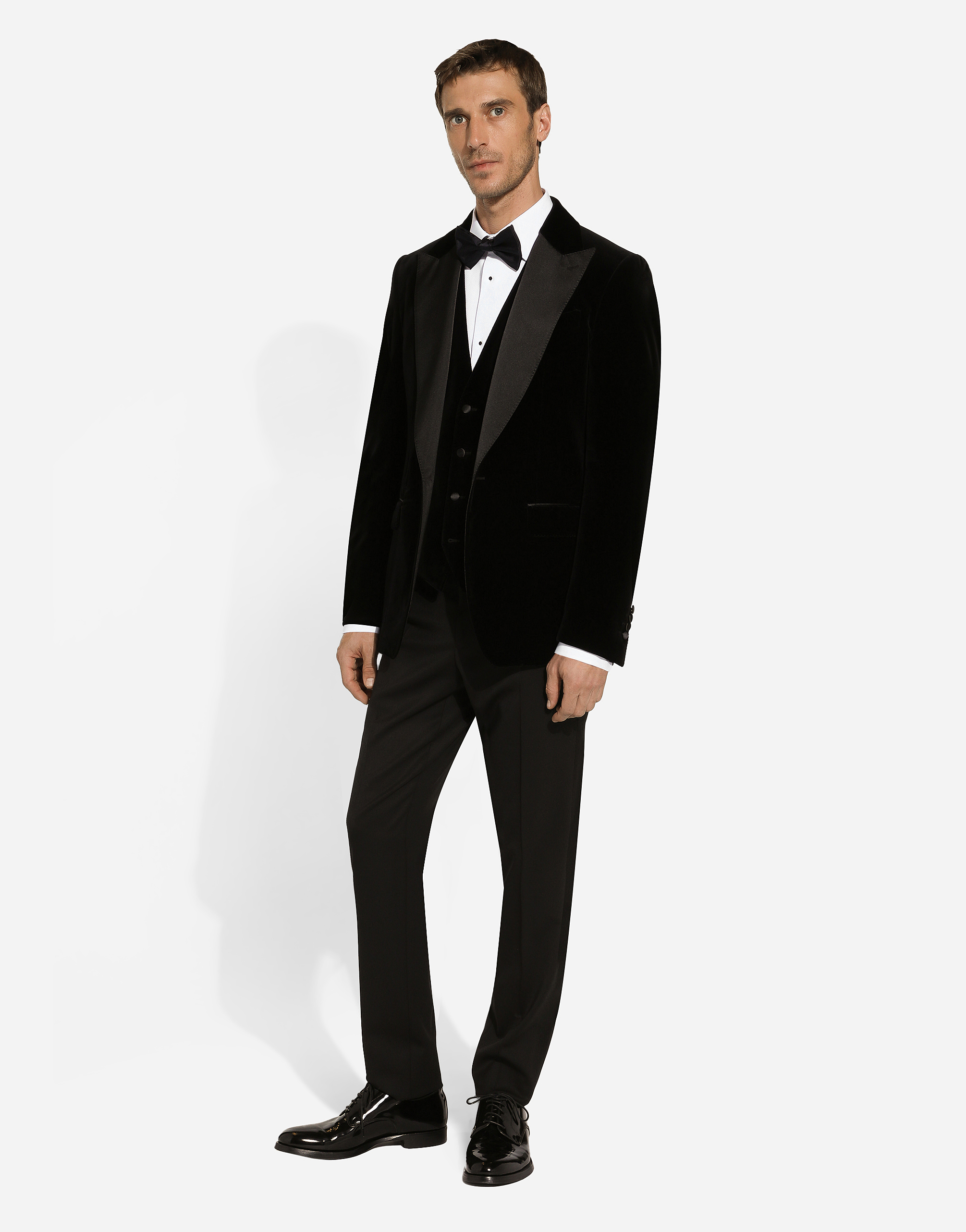 Dolce & Gabbana Black Velvet Single Breasted One Button Blazer